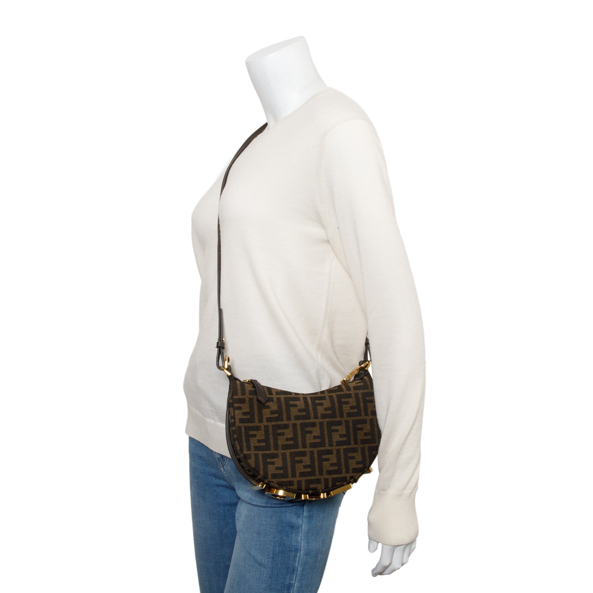 Fendi Brown FF Zucca Jacquard Mini Fendigraphy Bag