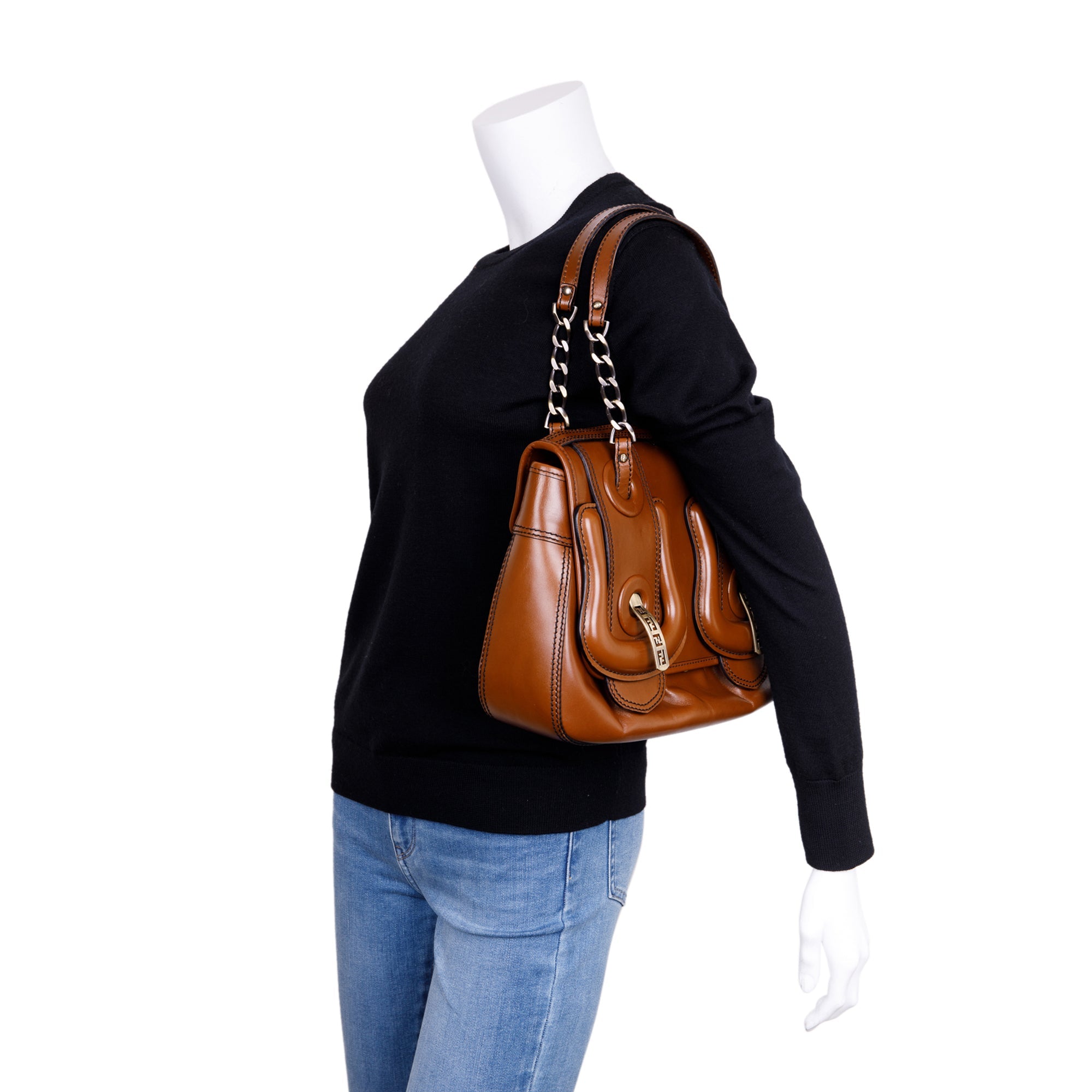 Fendi Brown Leather B Bag