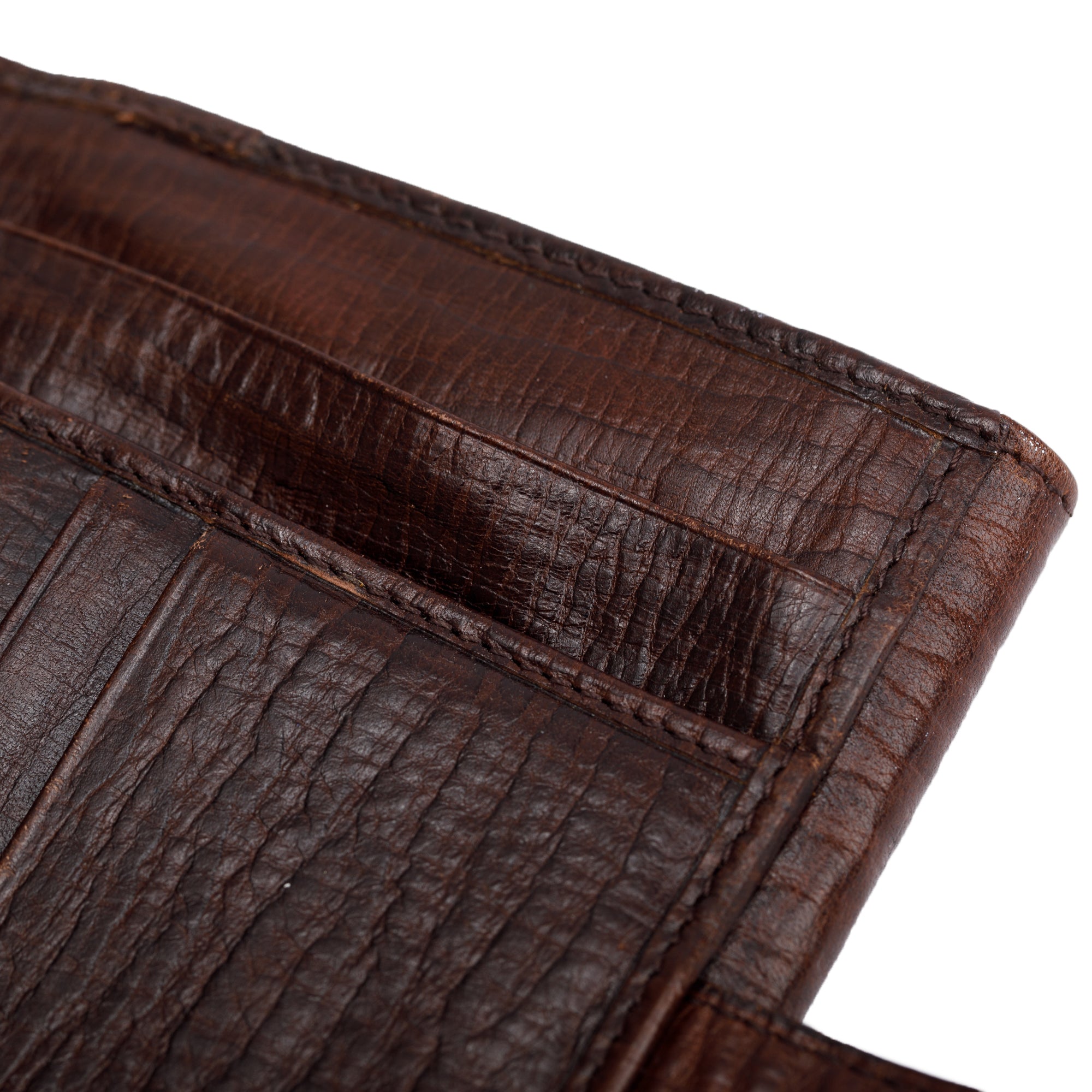 Fendi Brown Leather FF Zucca Canvas Compact Wallet