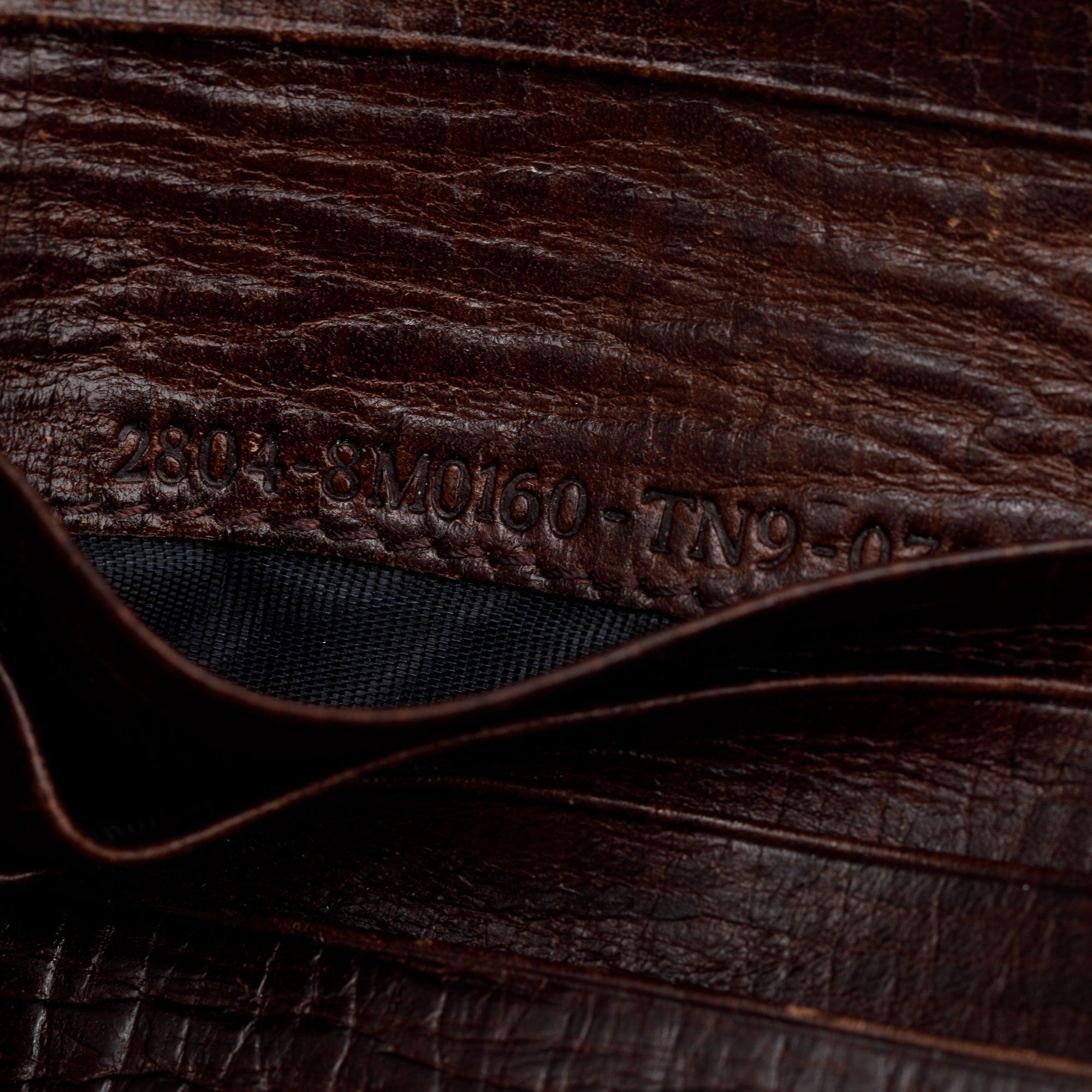 Fendi Brown Leather FF Zucca Canvas Compact Wallet