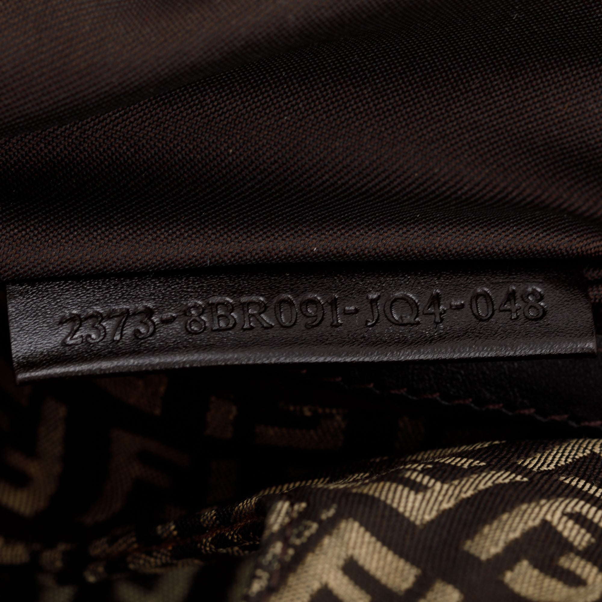 Fendi Brown Leather-Trimmed Zucchino Shoulder Bag