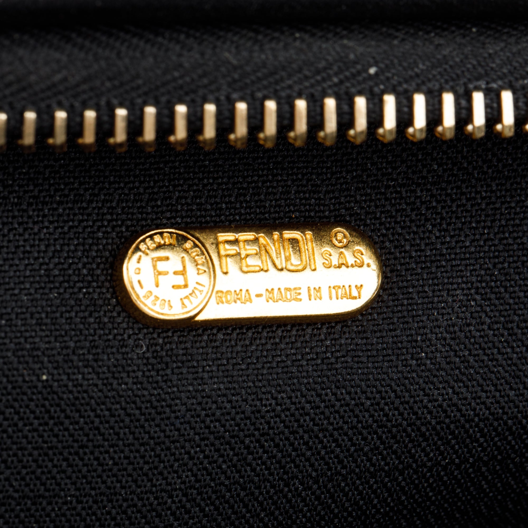 Fendi Brown Pequin Pattern Mini Boston Bag