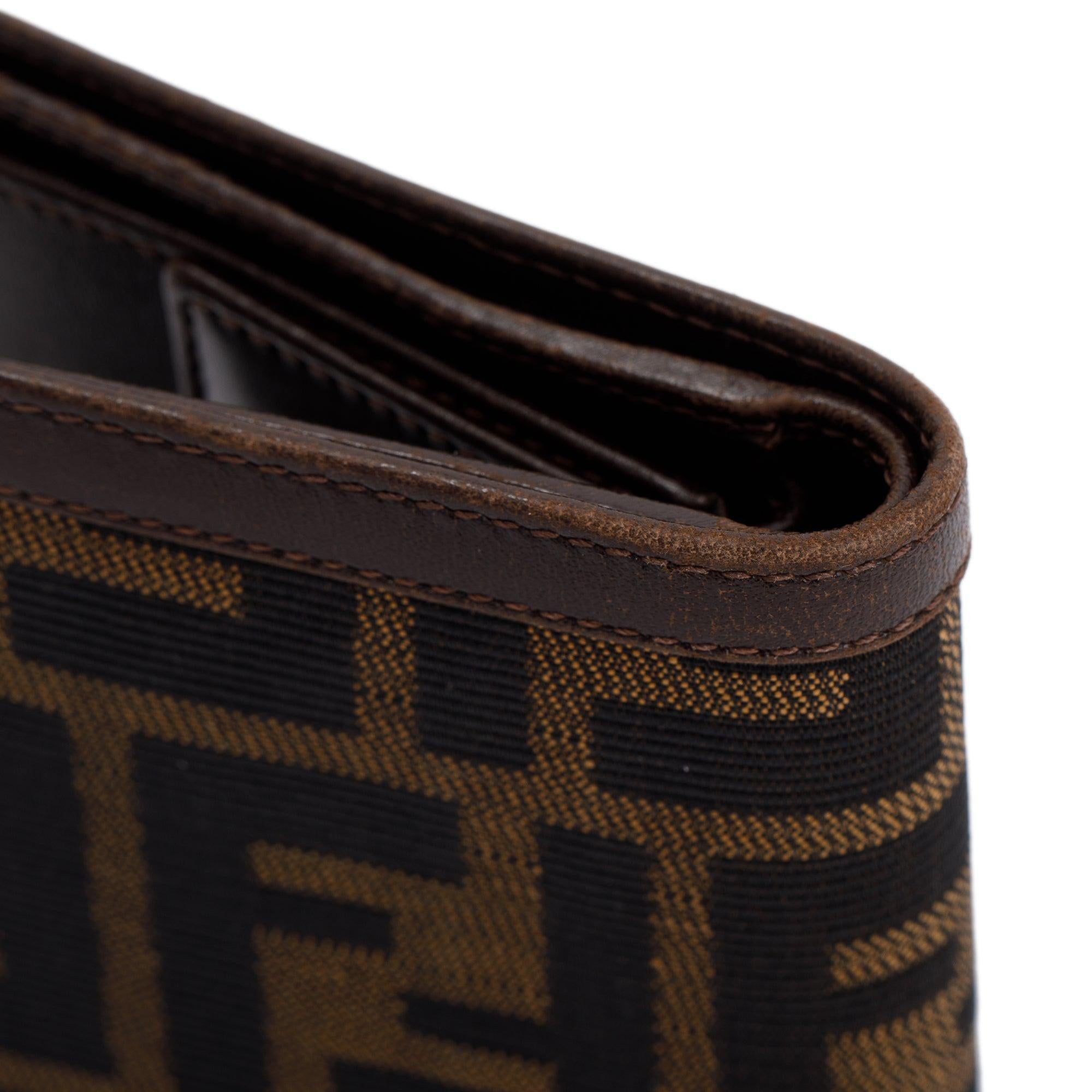Fendi Brown Vintage Zucca Canvas FF Bifold Wallet