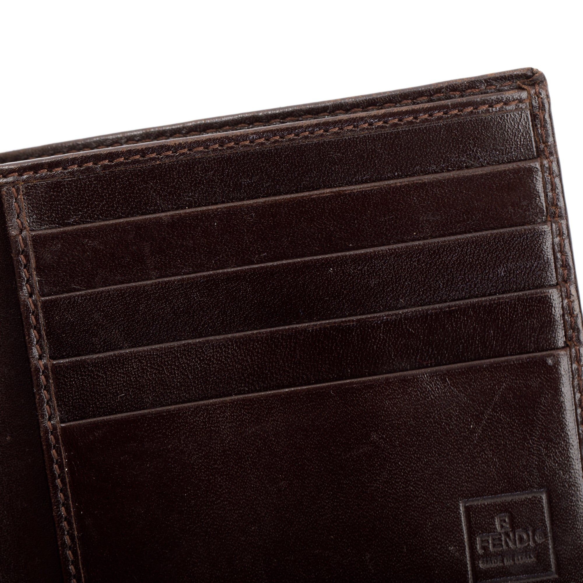 Fendi Brown Vintage Zucca Canvas FF Bifold Wallet