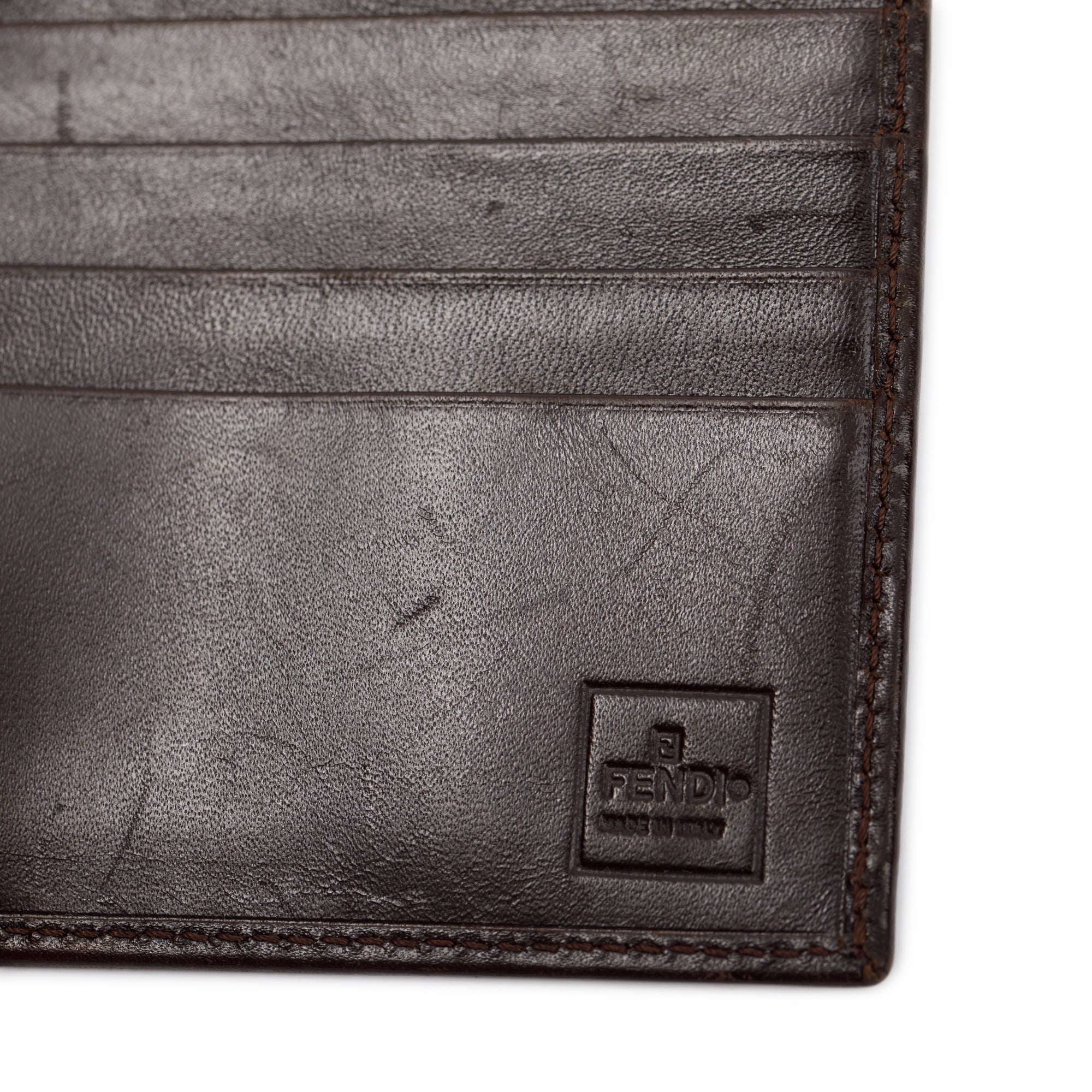 Fendi Brown Vintage Zucca Canvas FF Bifold Wallet