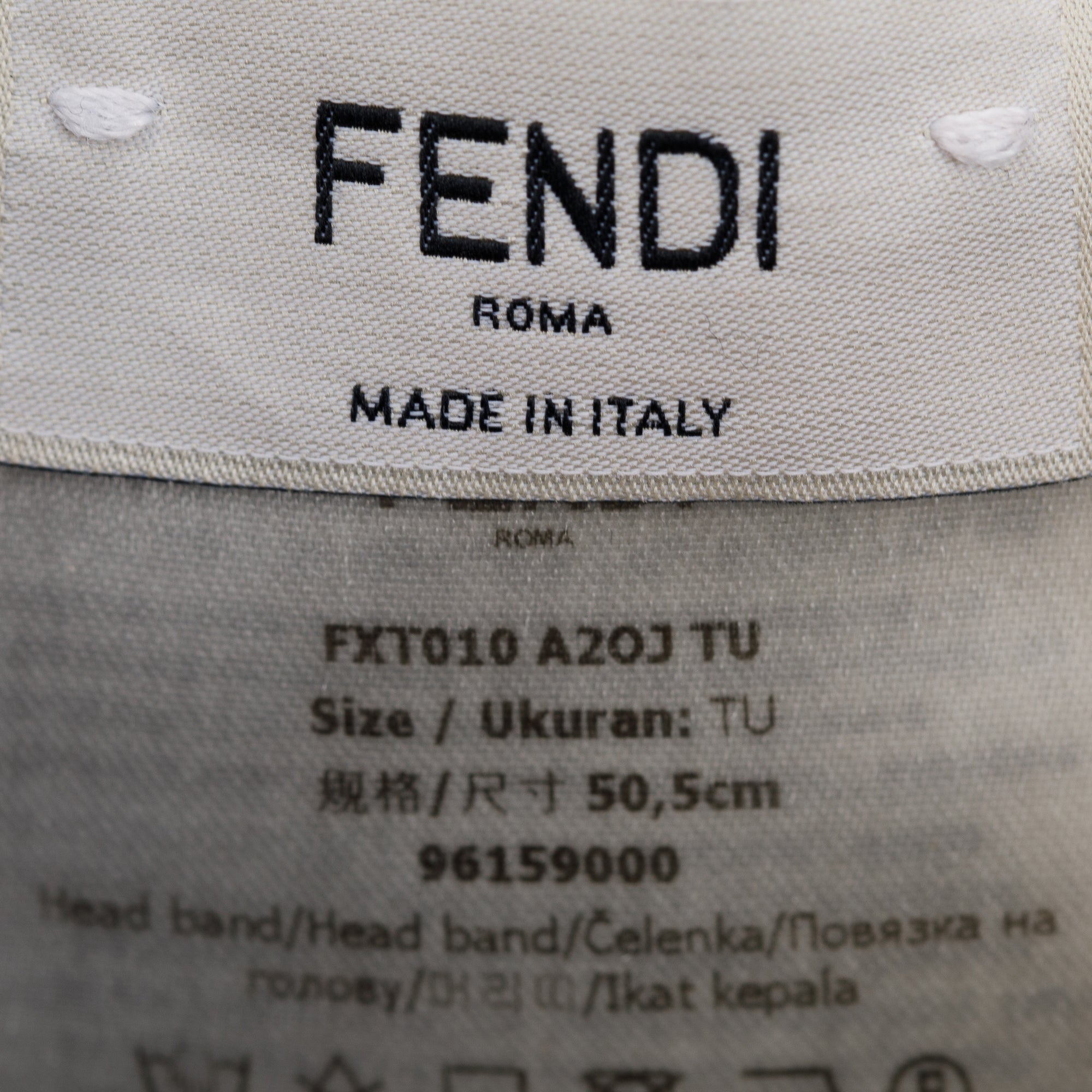 Fendi Brown Wool Zucca FF Logo Headband w/ Receipt