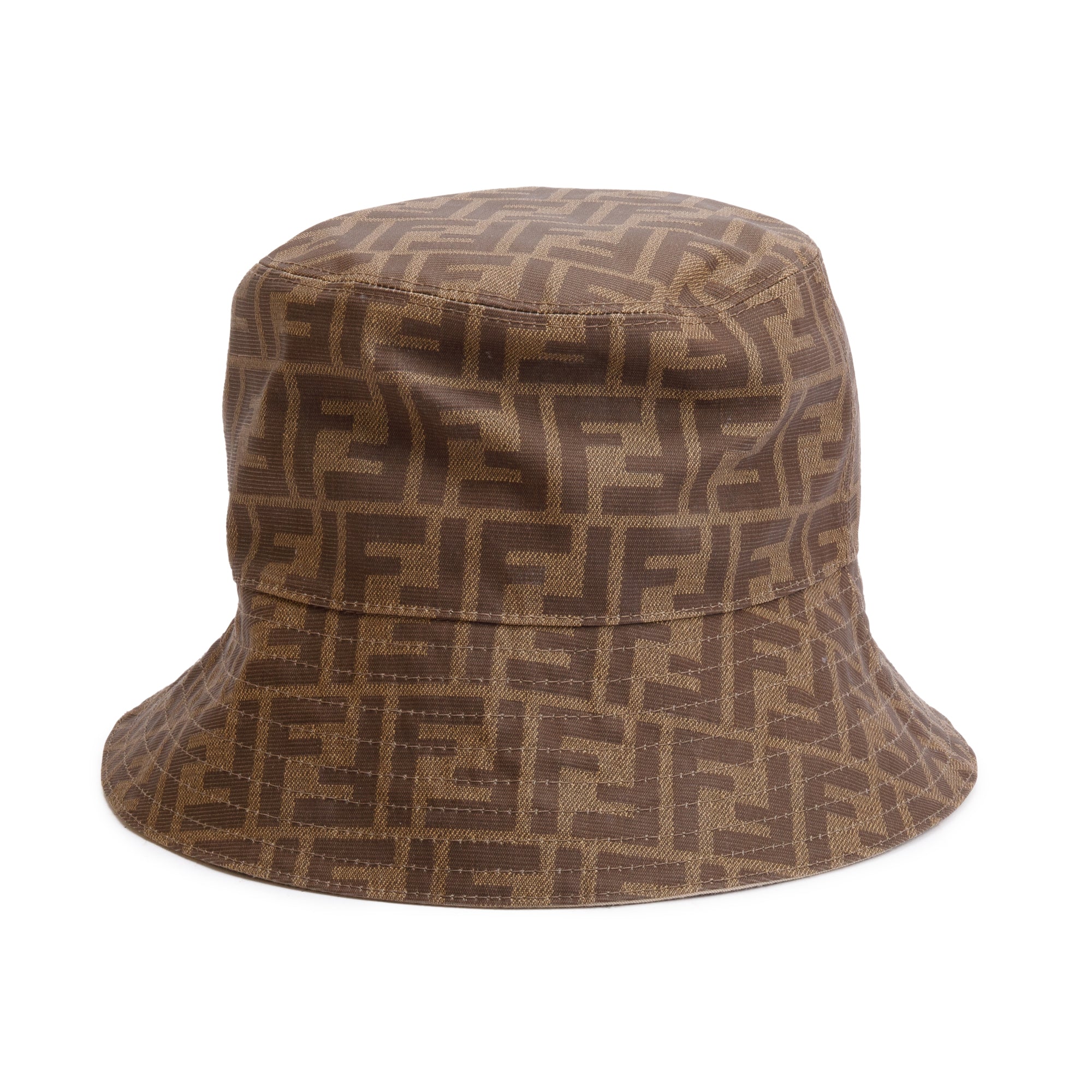 Fendi Brown Zucca FF Canvas Bucket Hat, Size S 58 w/ Box