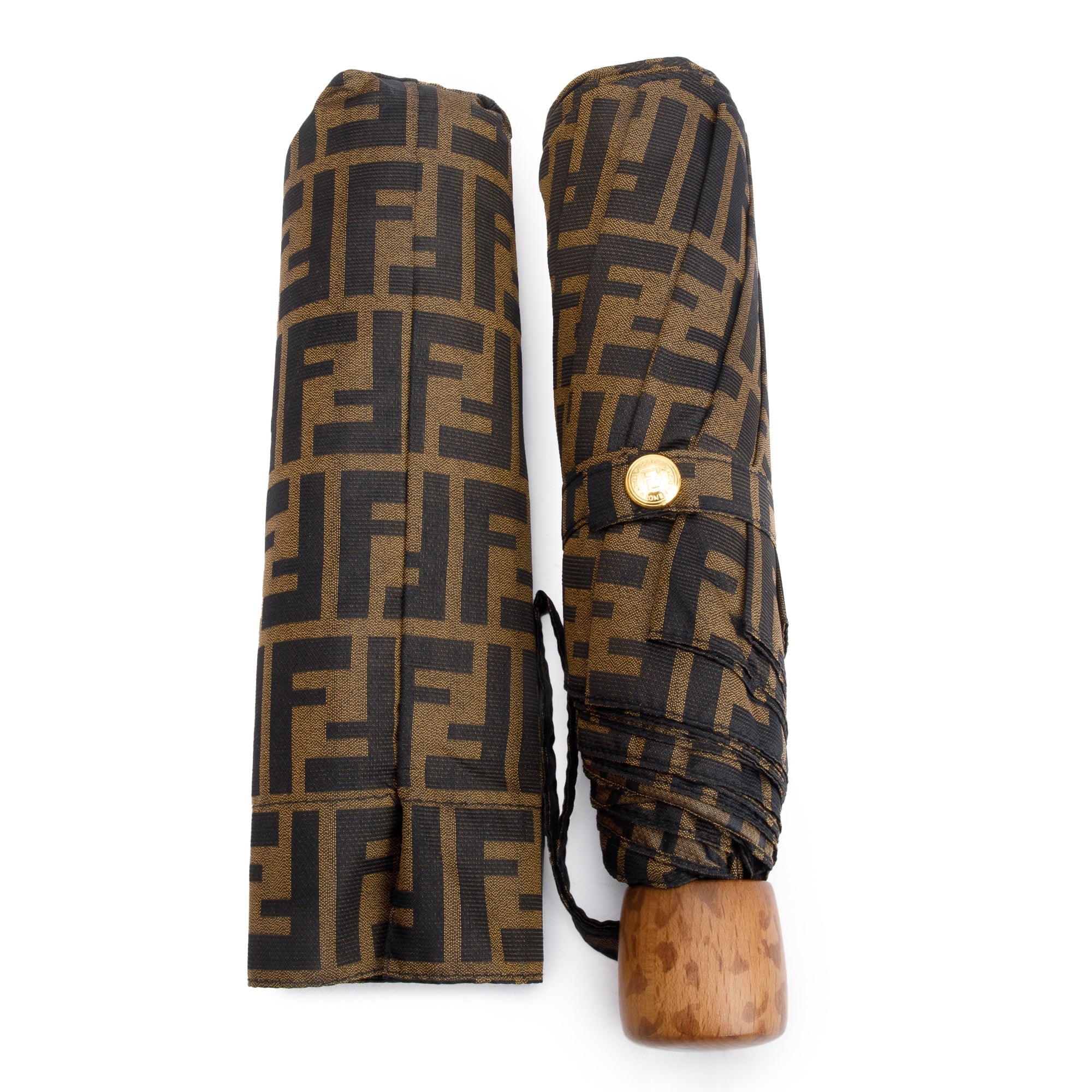 Fendi Brown Zucca FF Nylon Umbrella