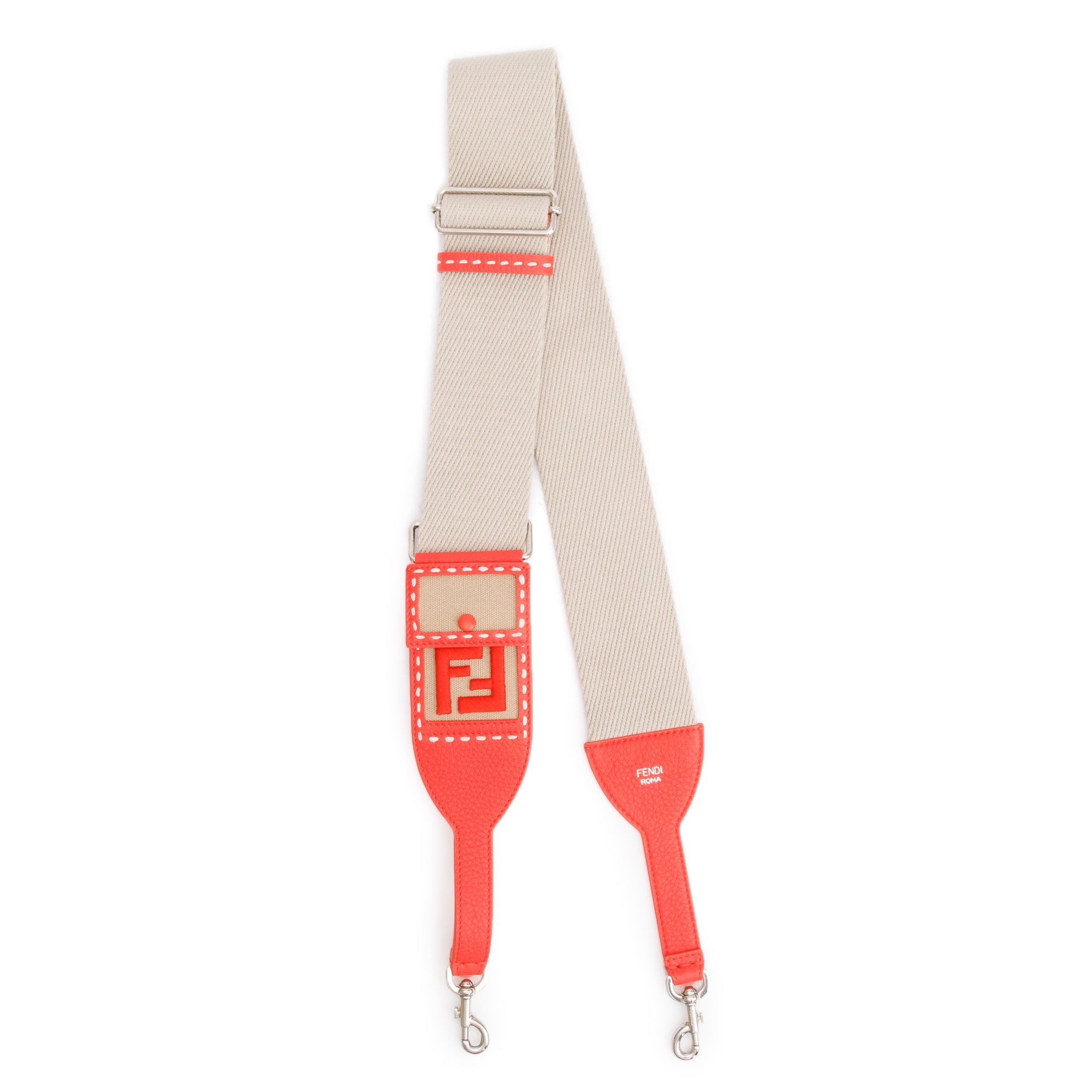 Fendi Canvas & Leather Shoulder Bag Strap w/ Box