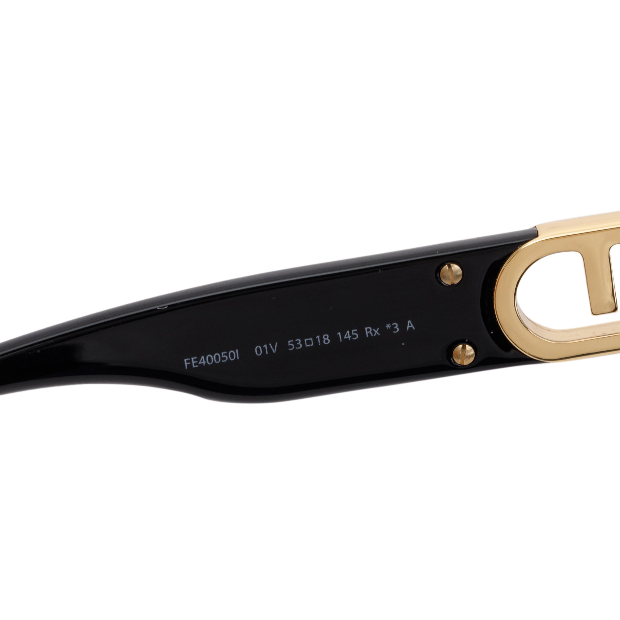 Fendi FE0050I Black Acetate O'Lock Cat-Eye Sunglasses w/ Box & Authenticity Card