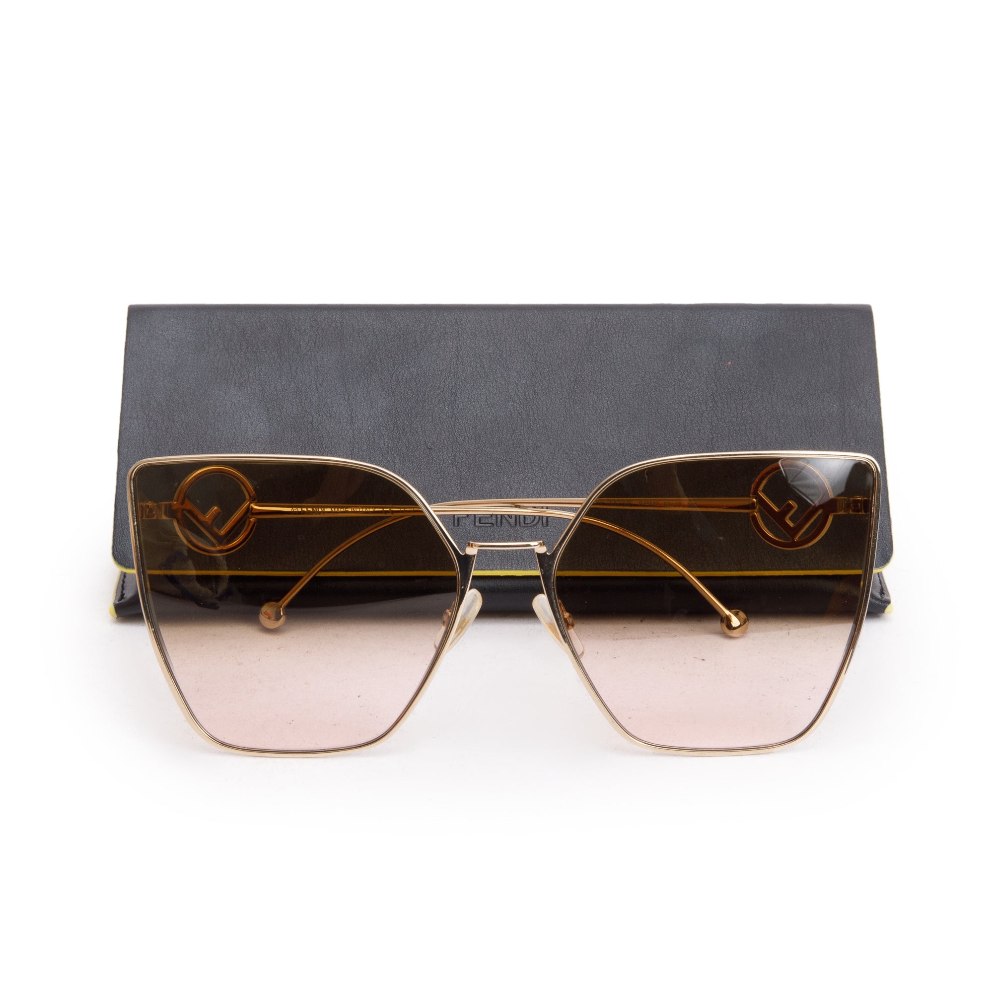 Fendi FE0323/S Gold-Tone Metal F is Fendi Sunglasses w/ Case