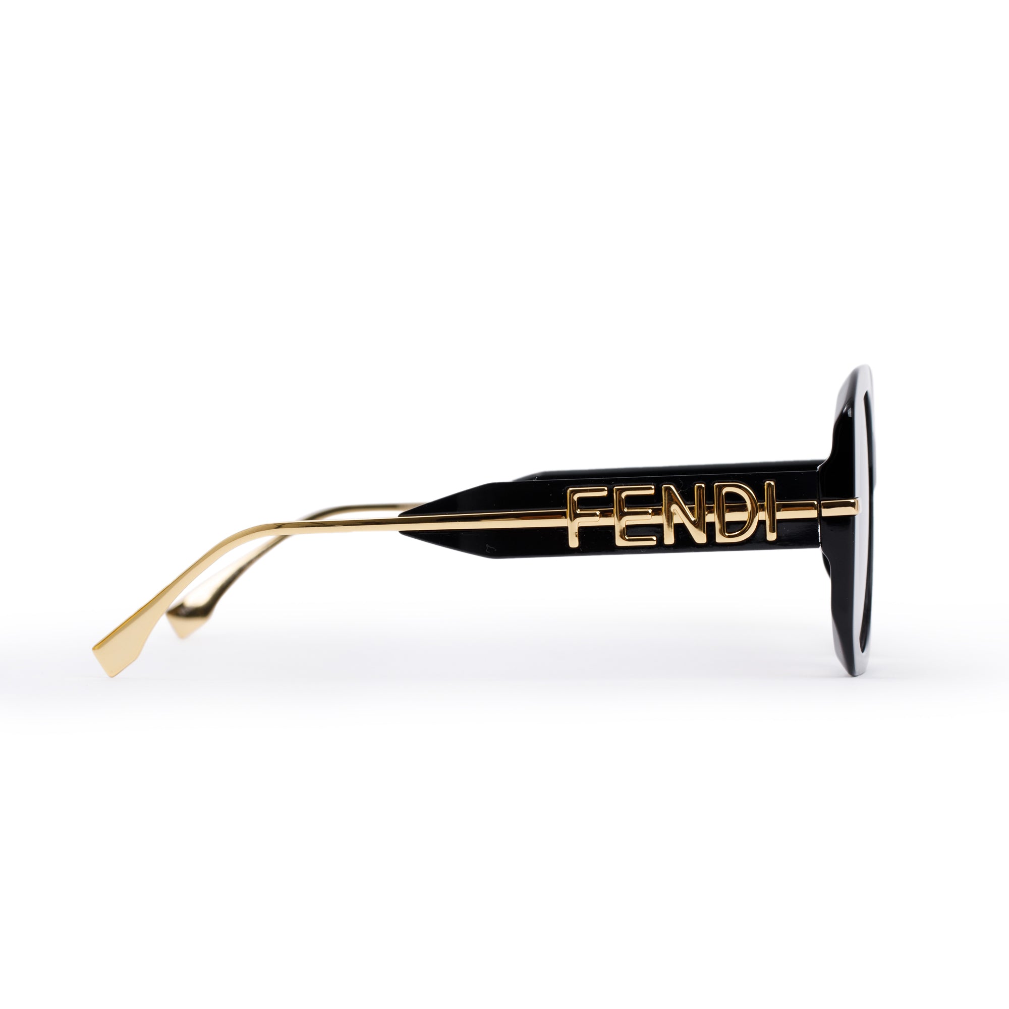 Fendi FE400651 Black Acetate Fendigraphy Logo Sunglasses w/ Box & Case