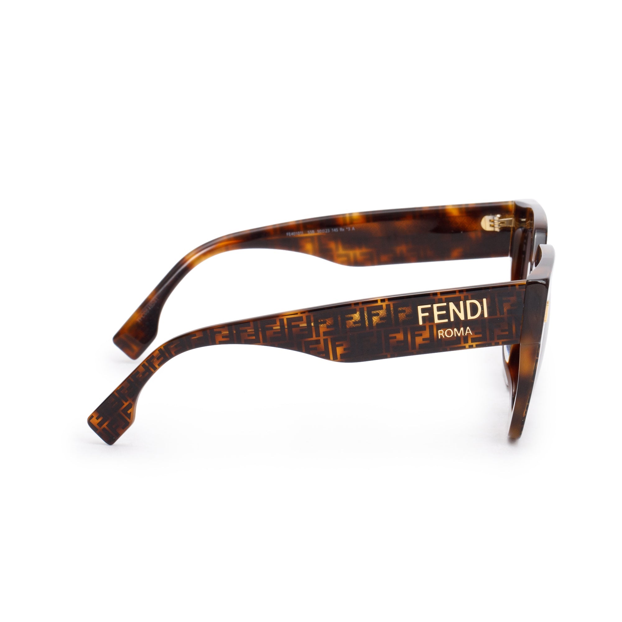 Fendi FE40101 Havana Acetate Square Sunglasses w/ Box