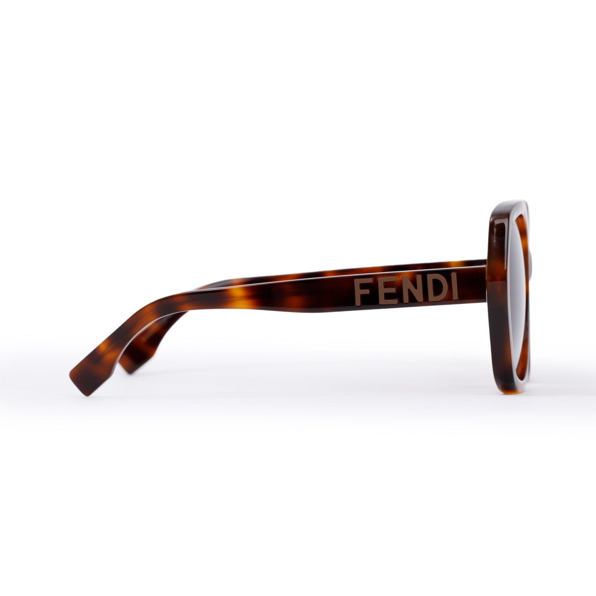 Fendi FE401121 Tortoise Acetate Lettering Square Sunglasses w/ Box