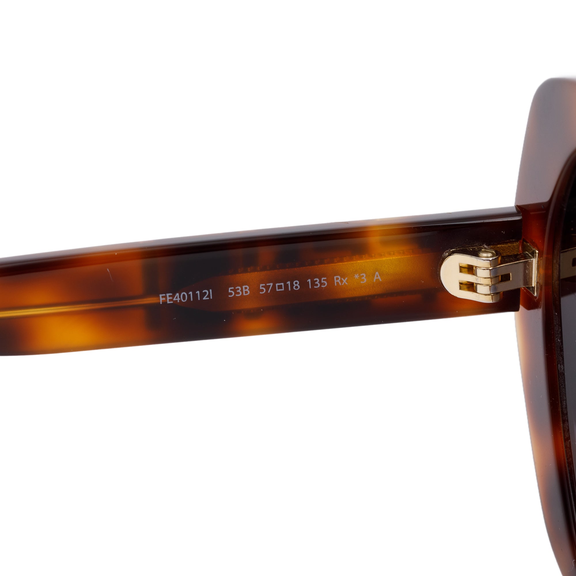 Fendi FE401121 Tortoise Acetate Lettering Square Sunglasses w/ Box