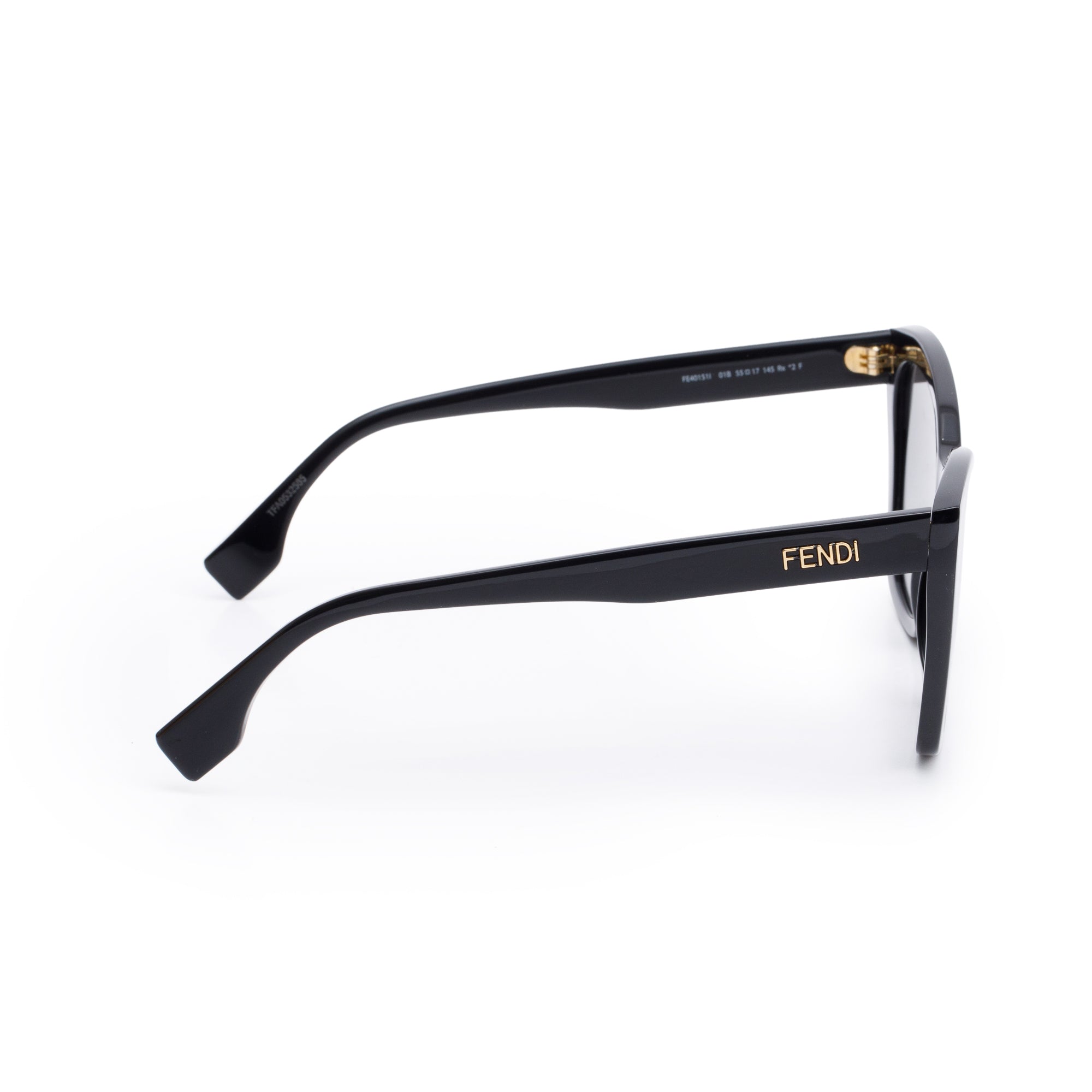 Fendi FE40151I Black Acetate Square Sunglasses w/ Box & Authenticity Card