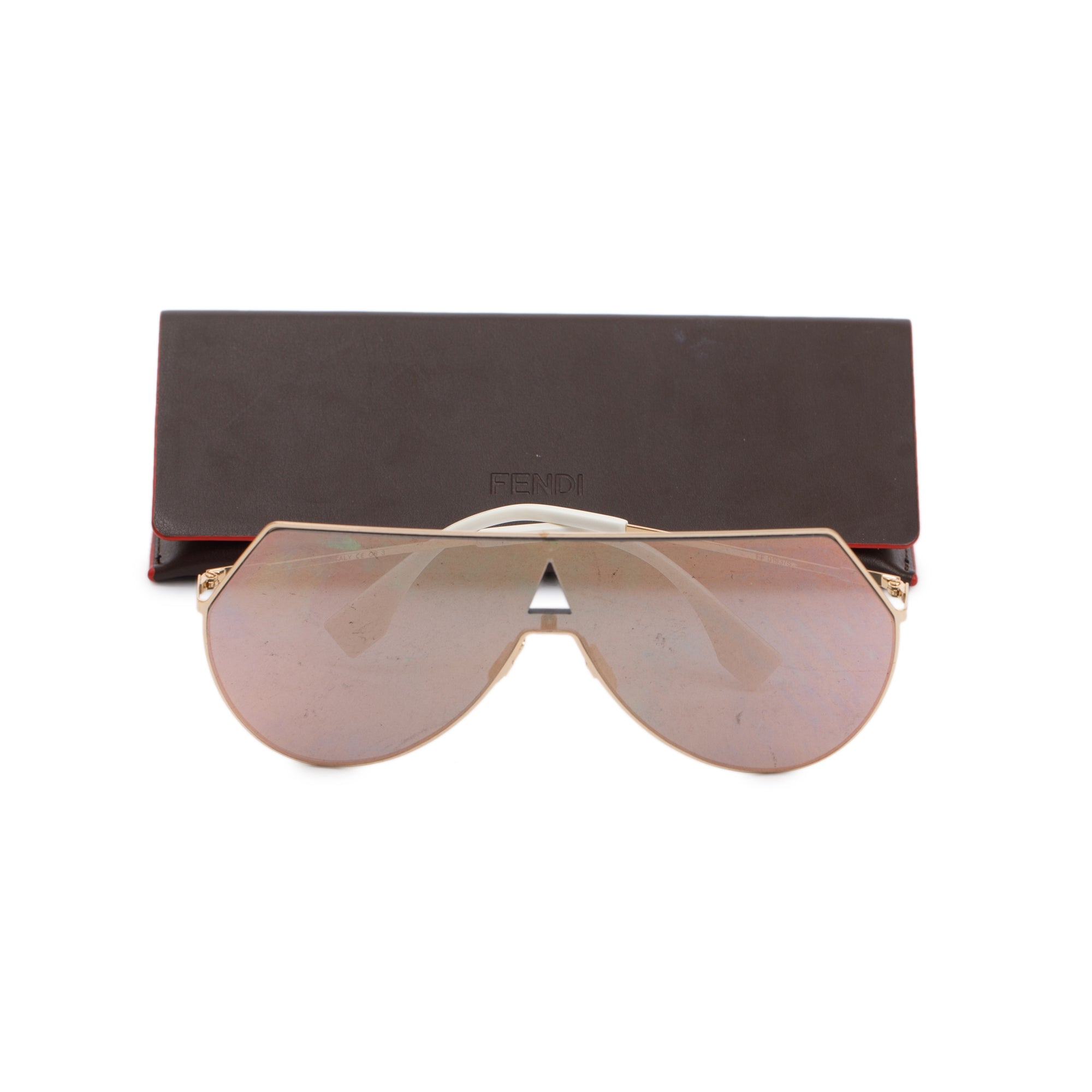 Fendi FF 0913/S Shield Mirrored Sunglasses w/ Case