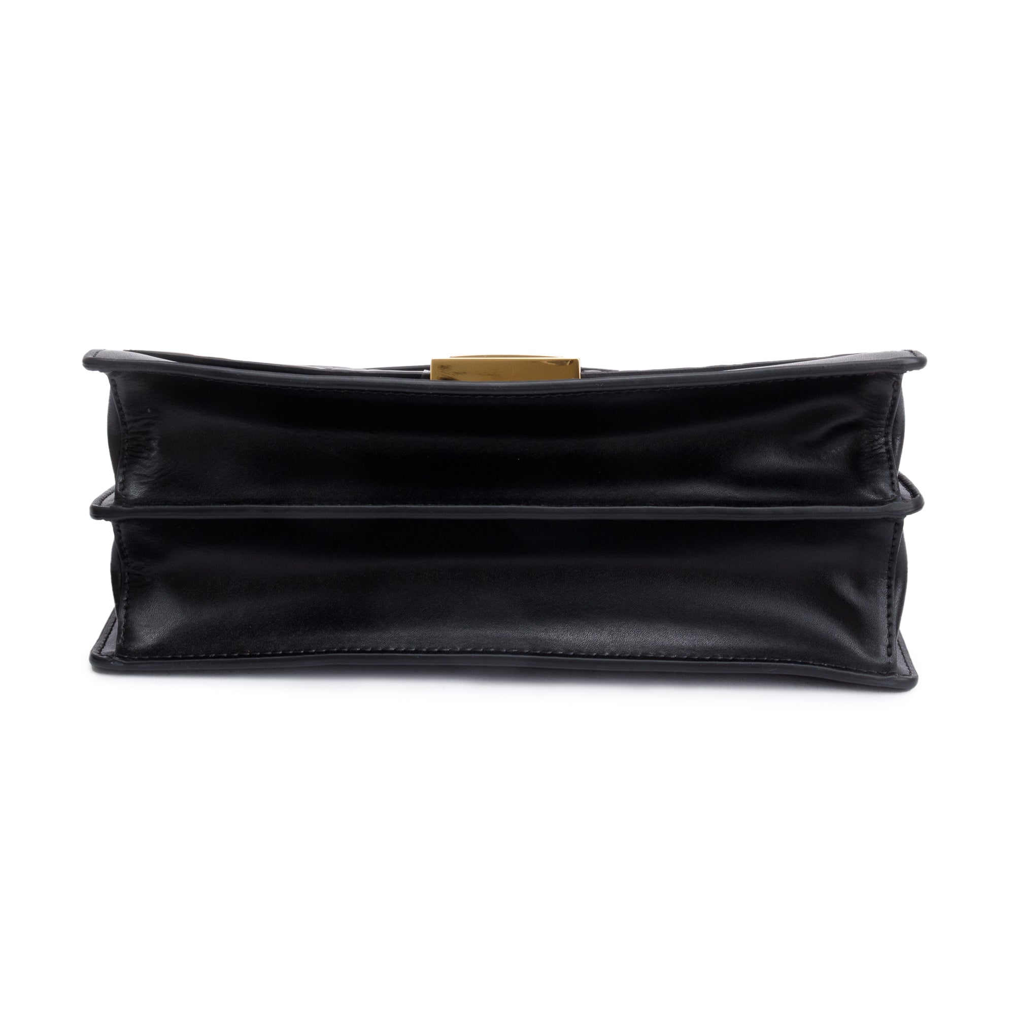 Fendi FF Embossed & Black Calfskin Leather Kan I Shoulder Bag w/ Straps