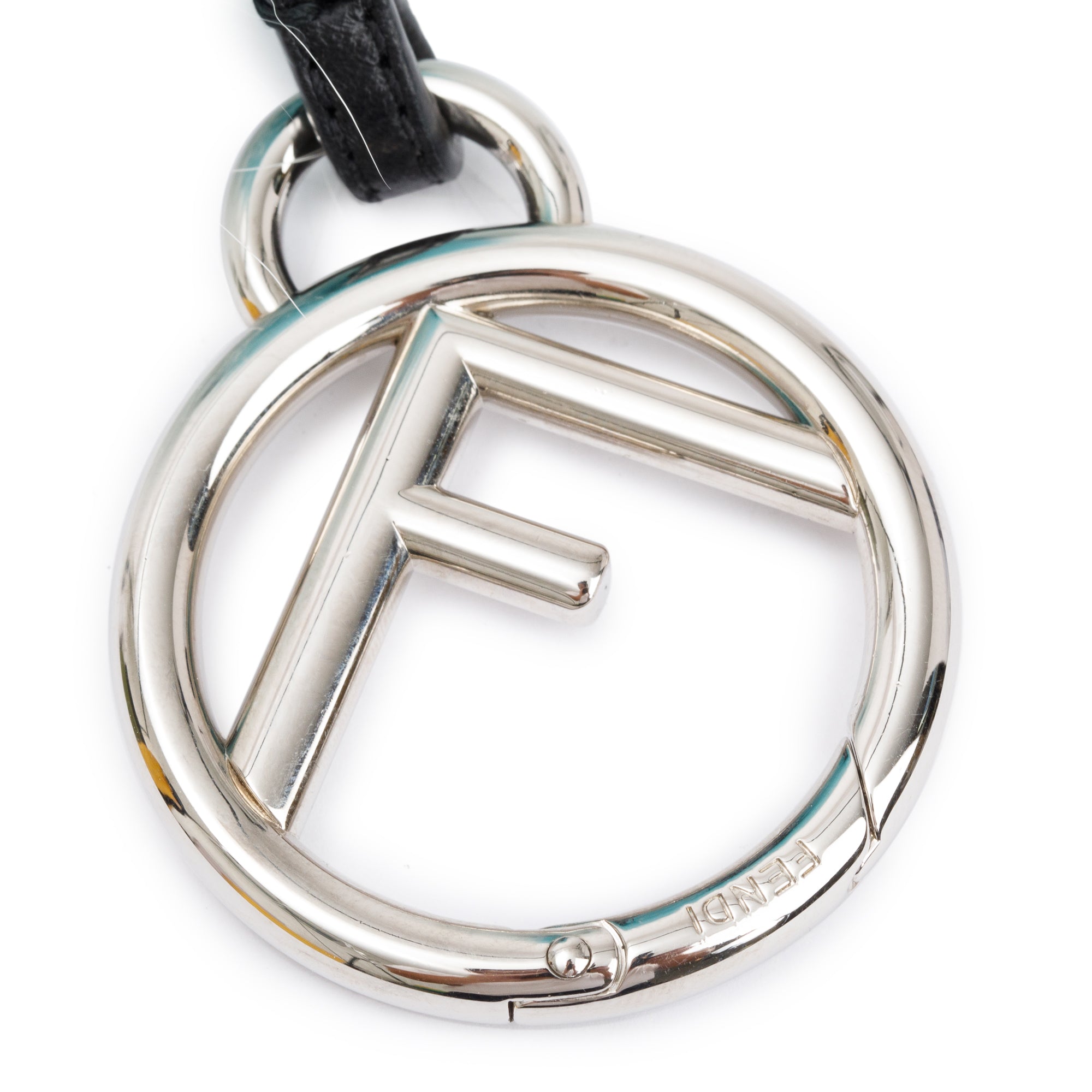 Fendi FF Zucca Canvas Mink Fox Fur Space Monkey Bag Charm w/ Box