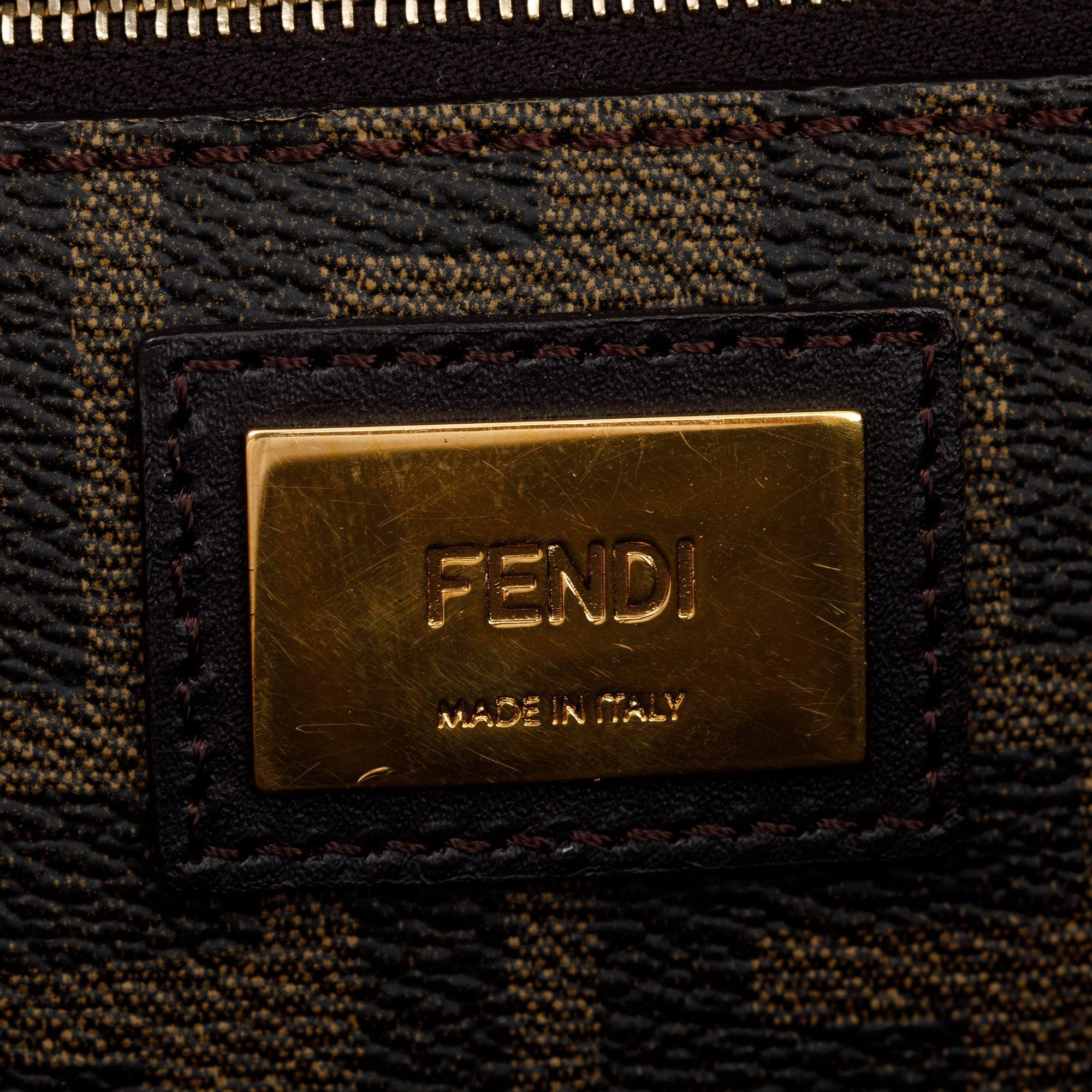 Fendi FF Zucca Spalmati Chalks Roll Tote