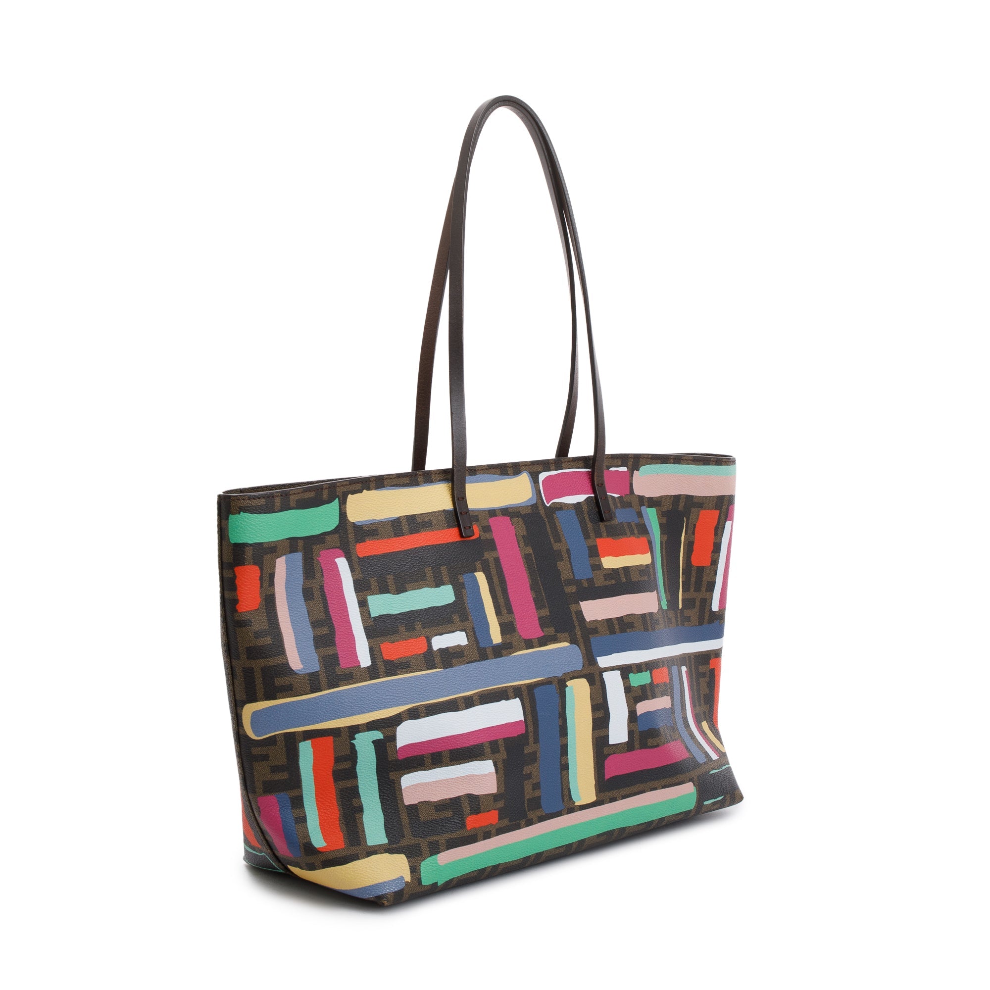 Fendi FF Zucca Spalmati Chalks Roll Tote
