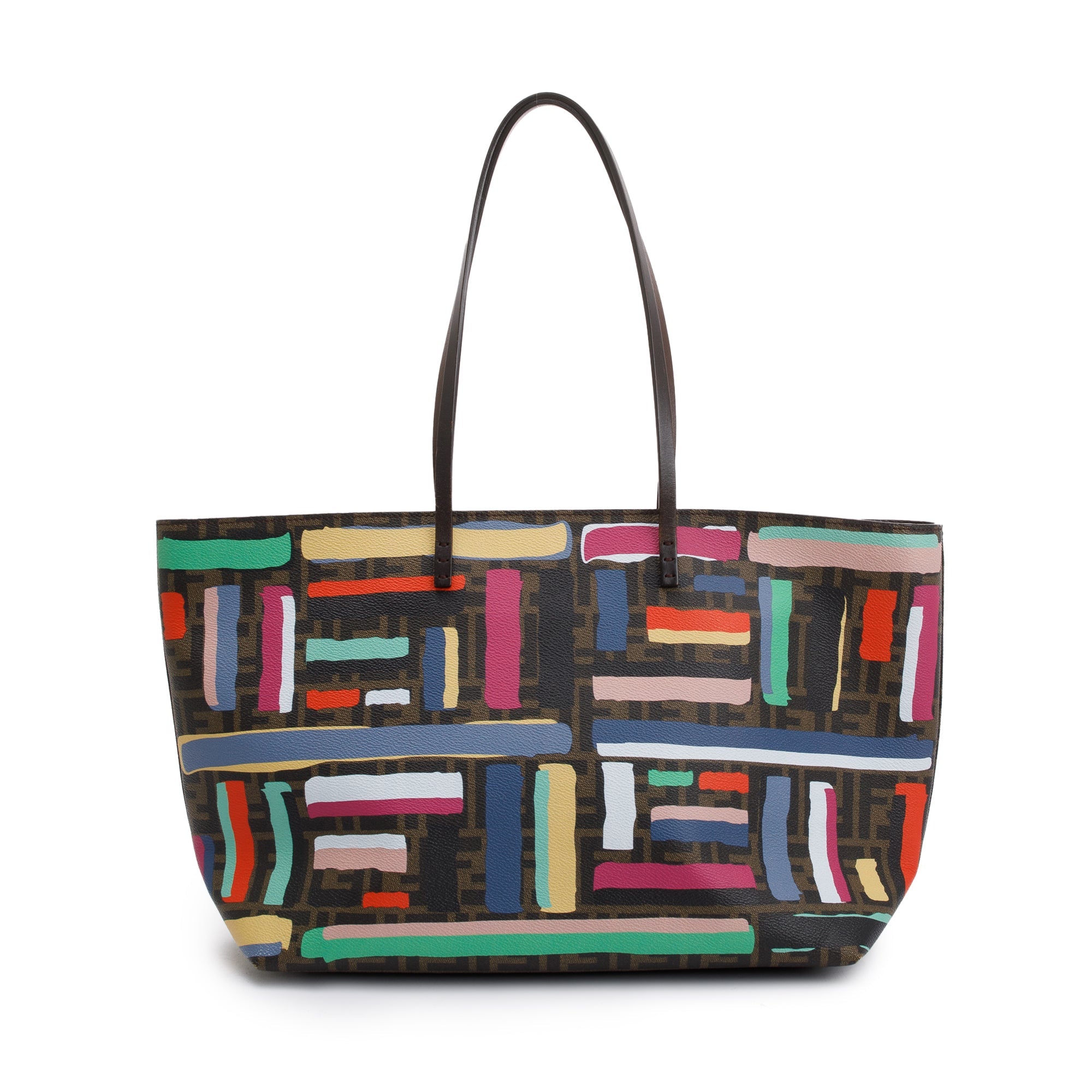 Fendi FF Zucca Spalmati Chalks Roll Tote
