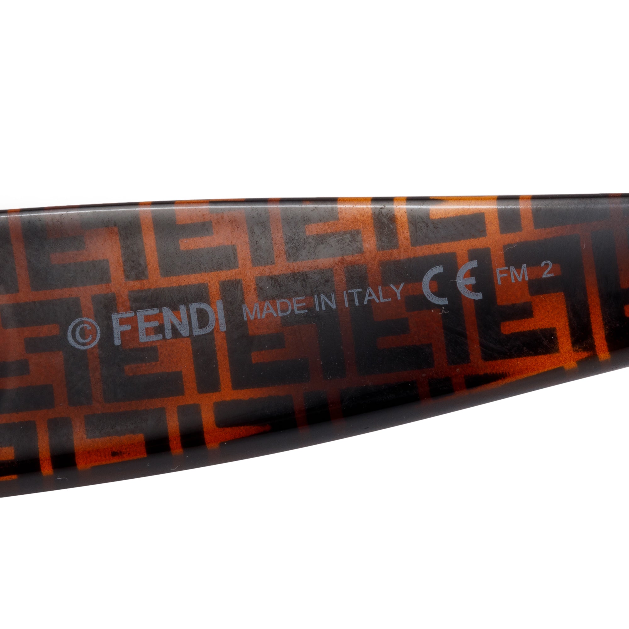 Fendi FF0359/G/S FF Zucca Havana Acetate Fendi First Square Sunglasses w/ Case & Authenticity Card