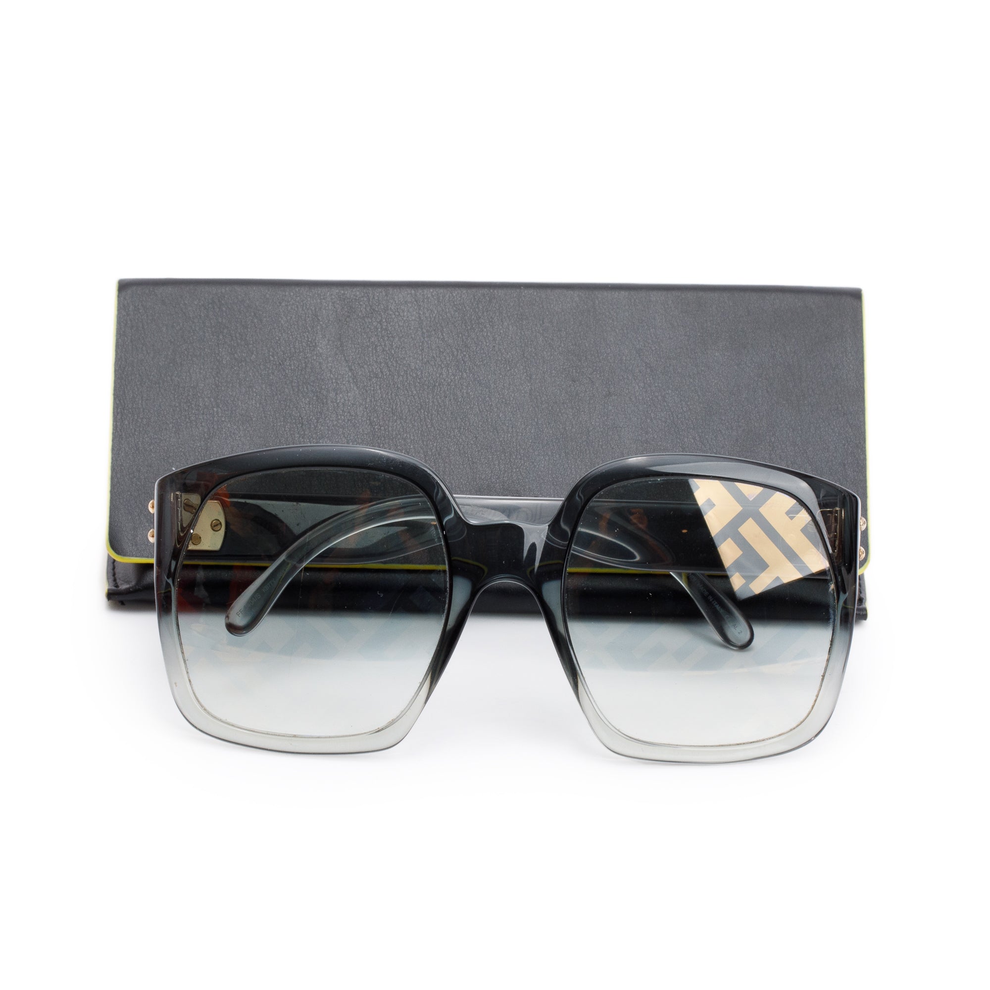 Fendi FF0404S Grey Ombre Acetate Fendi Roma Oversize Sunglasses w/ Case