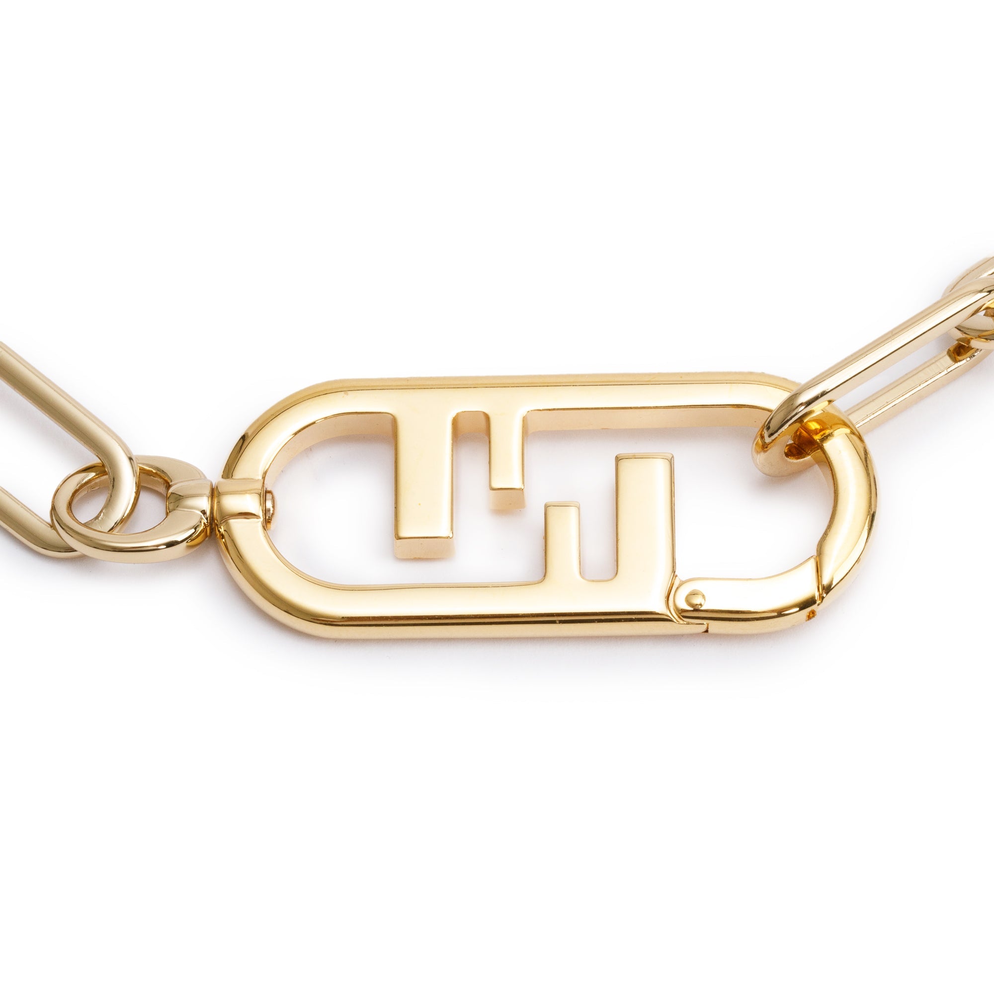Fendi Gold-Plated Metal O'Lock Choker Necklace w/ Box