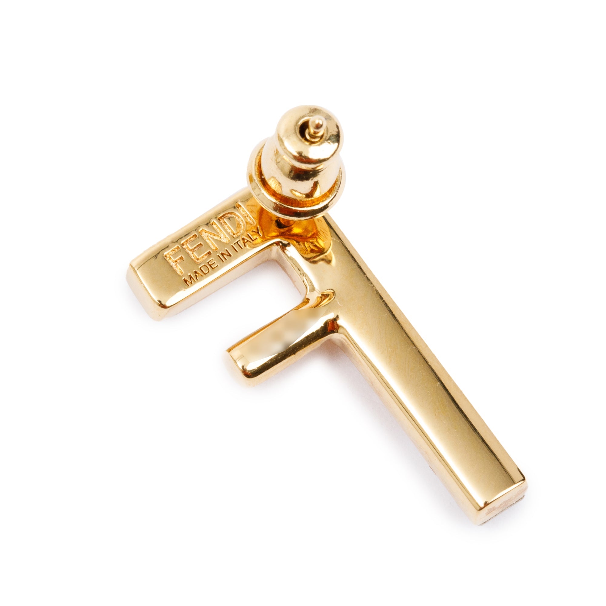 Fendi Gold-Tone Metal Crystal FF Earrings w/ Box