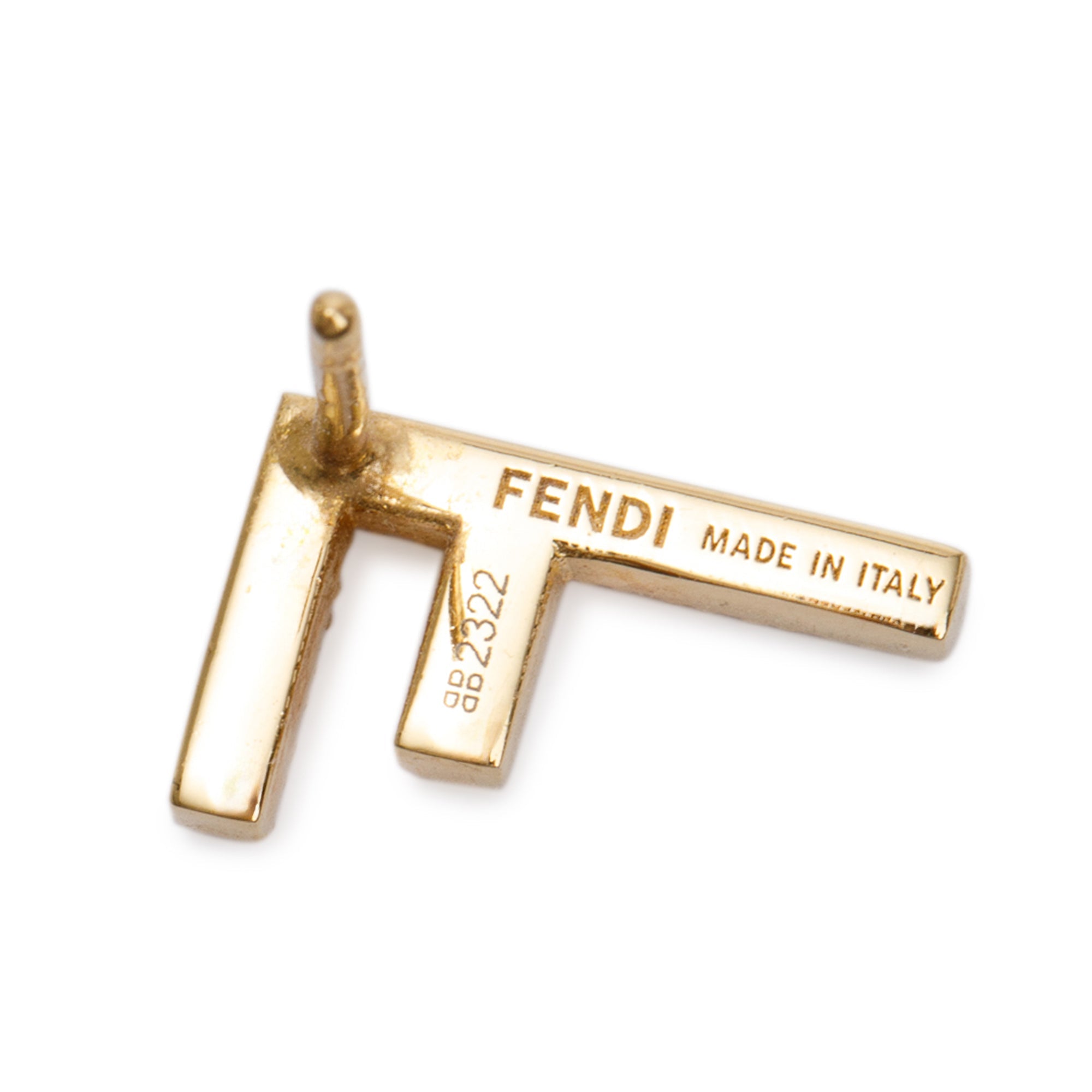 Fendi Gold-Tone Metal Crystal First Earrings