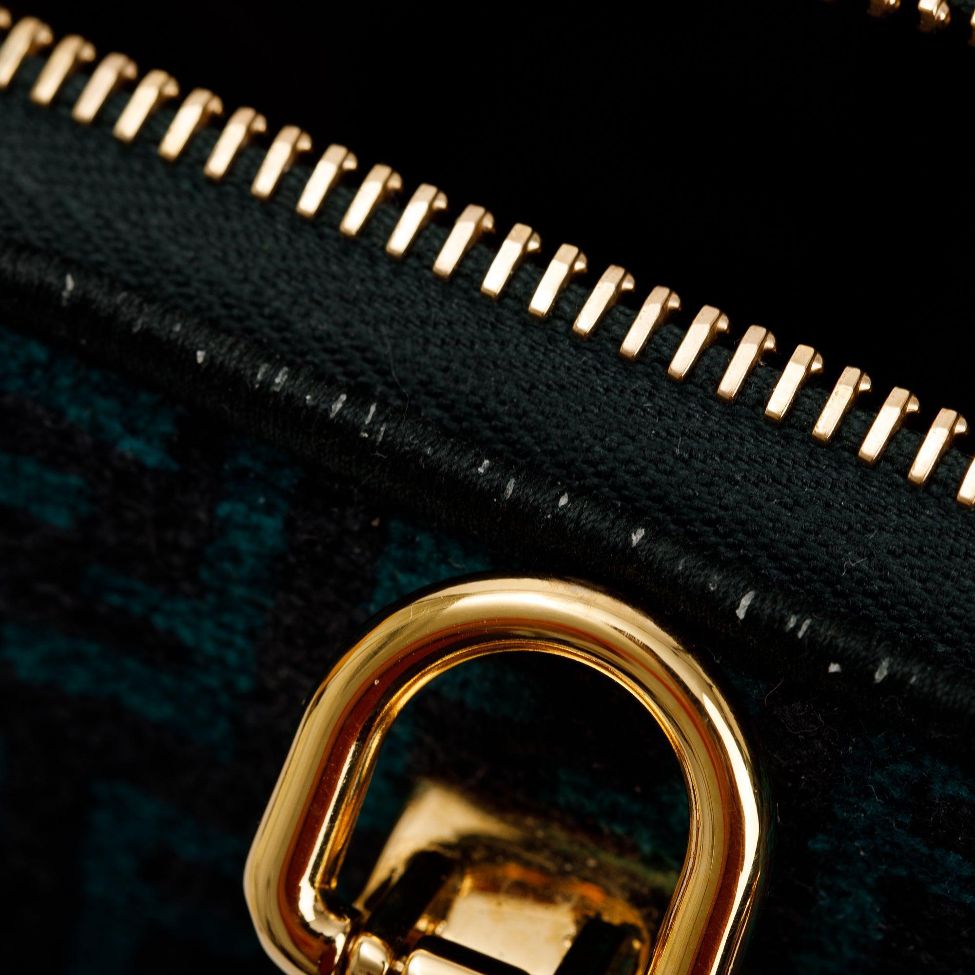 Fendi Green FF Motif Tapestry Fabric By the Way Mini Boston Bag w/ Strap & Box