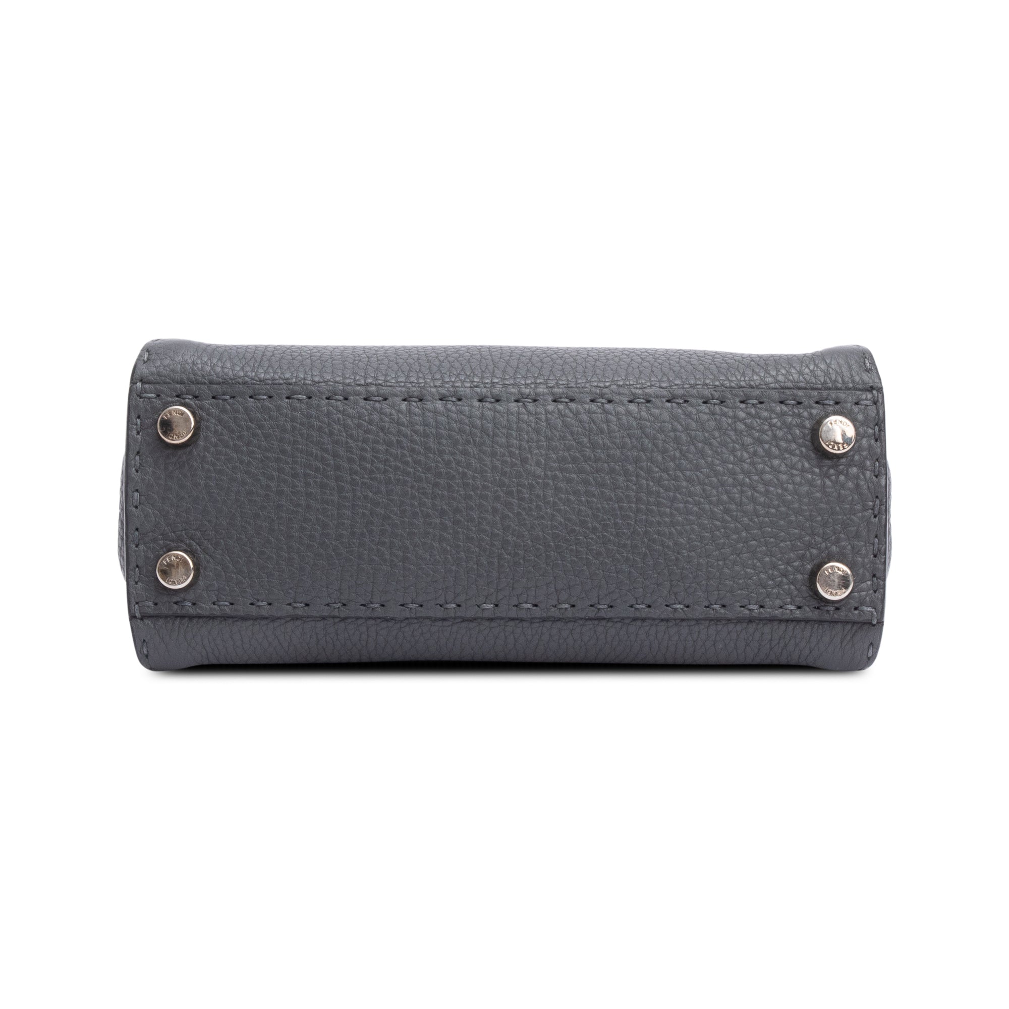 Fendi Grey Romano Selleria Mini Peekaboo Bag w/ Strap