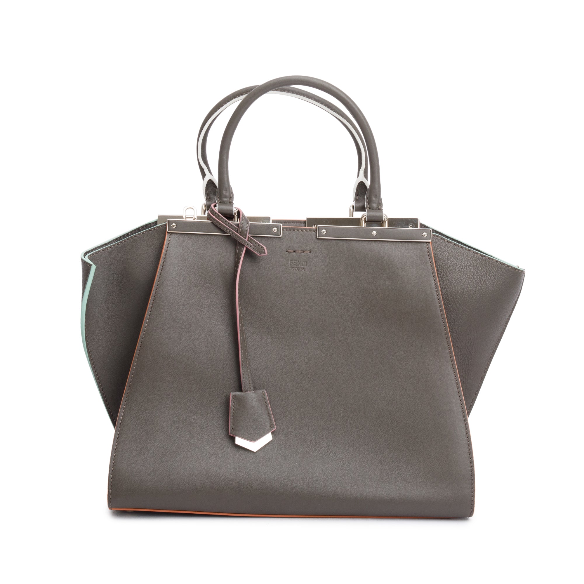 Fendi Grey Vitello Elite Leather Medium 3Jours Tote