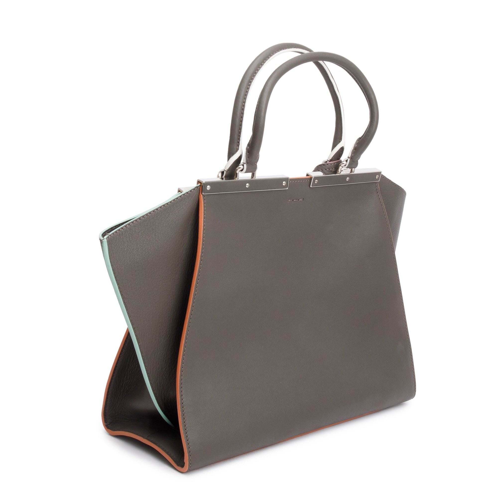 Fendi Grey Vitello Elite Leather Medium 3Jours Tote