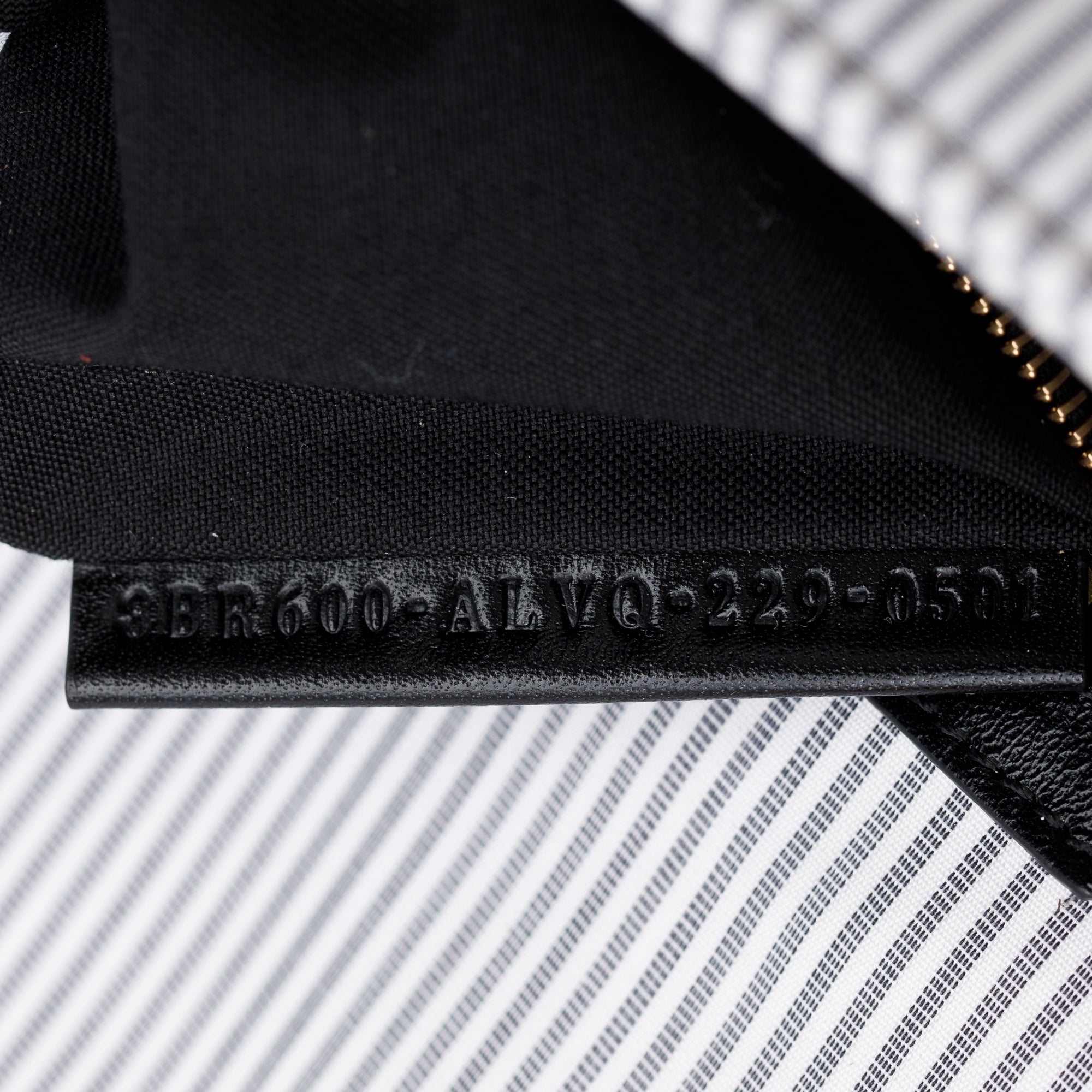 Fendi Grey/White Striped Cotton Cuoio Betagna Baguette Grigio Shoulder Bag w/ Box