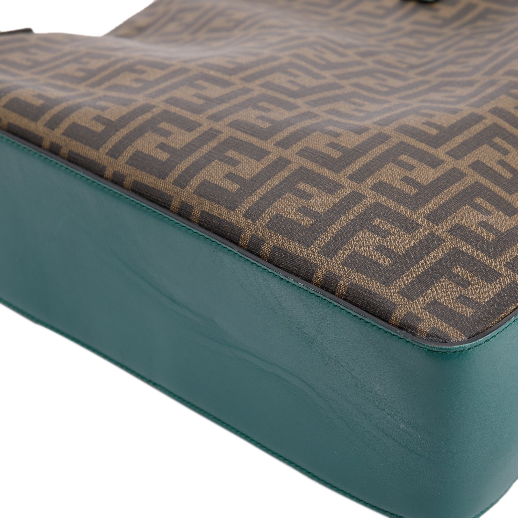 Fendi Leather-Trimmed FF Zucca Tote w/ Strap