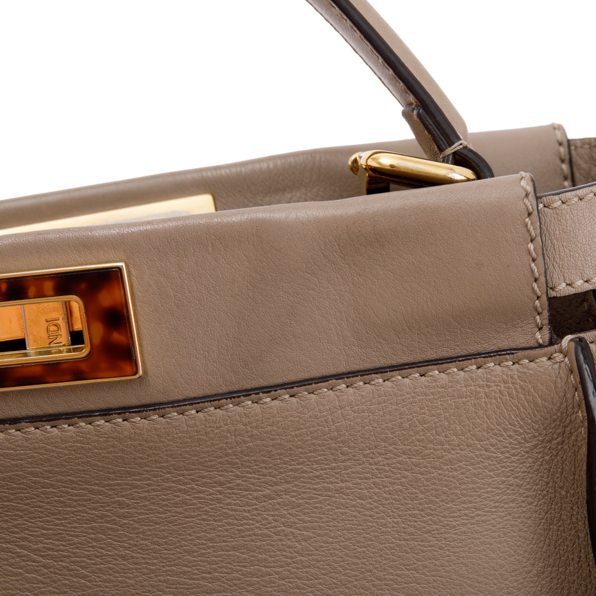 Fendi Medium Peekaboo Bag with Tortoise Detail w/ Strap