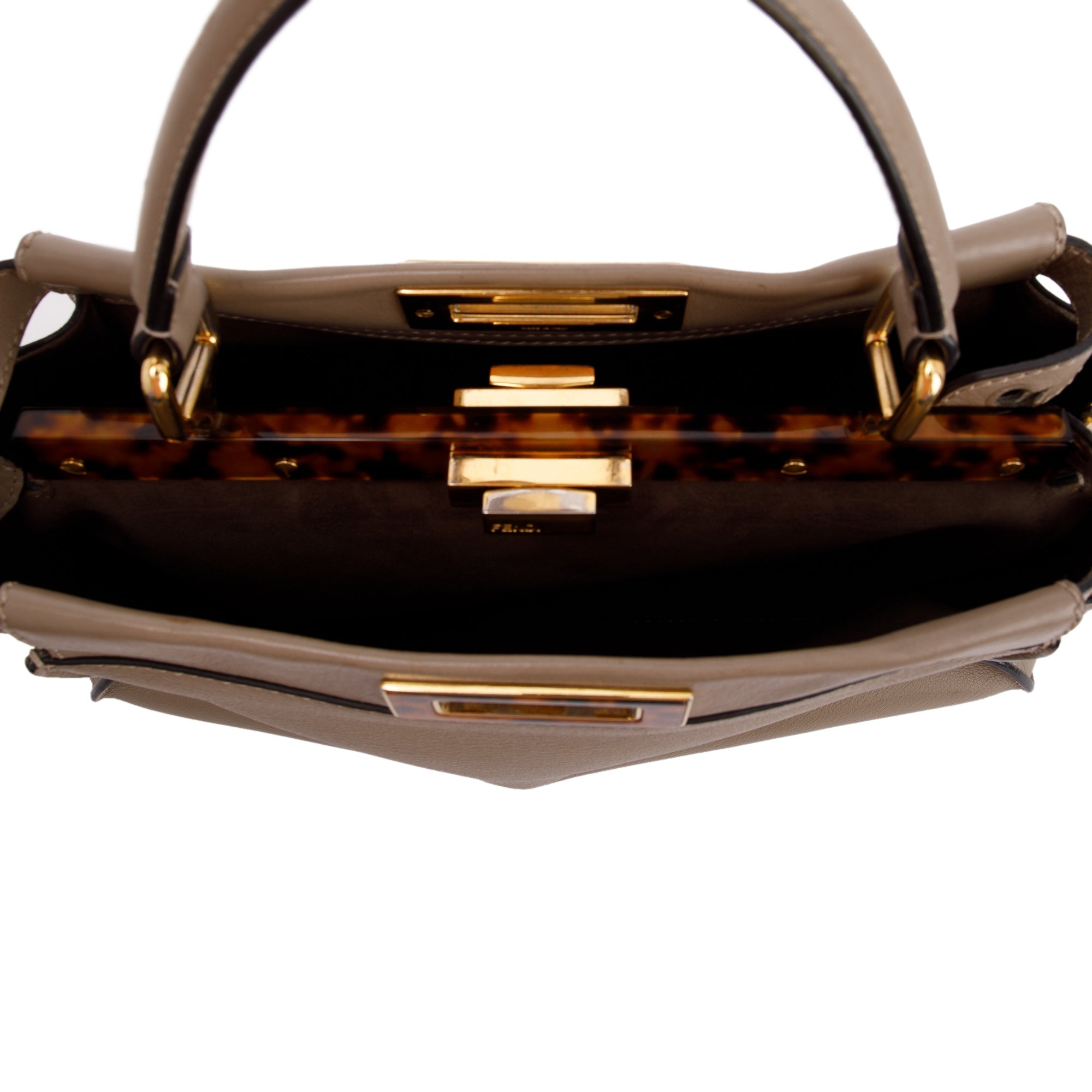 Fendi Medium Peekaboo Bag with Tortoise Detail w/ Strap