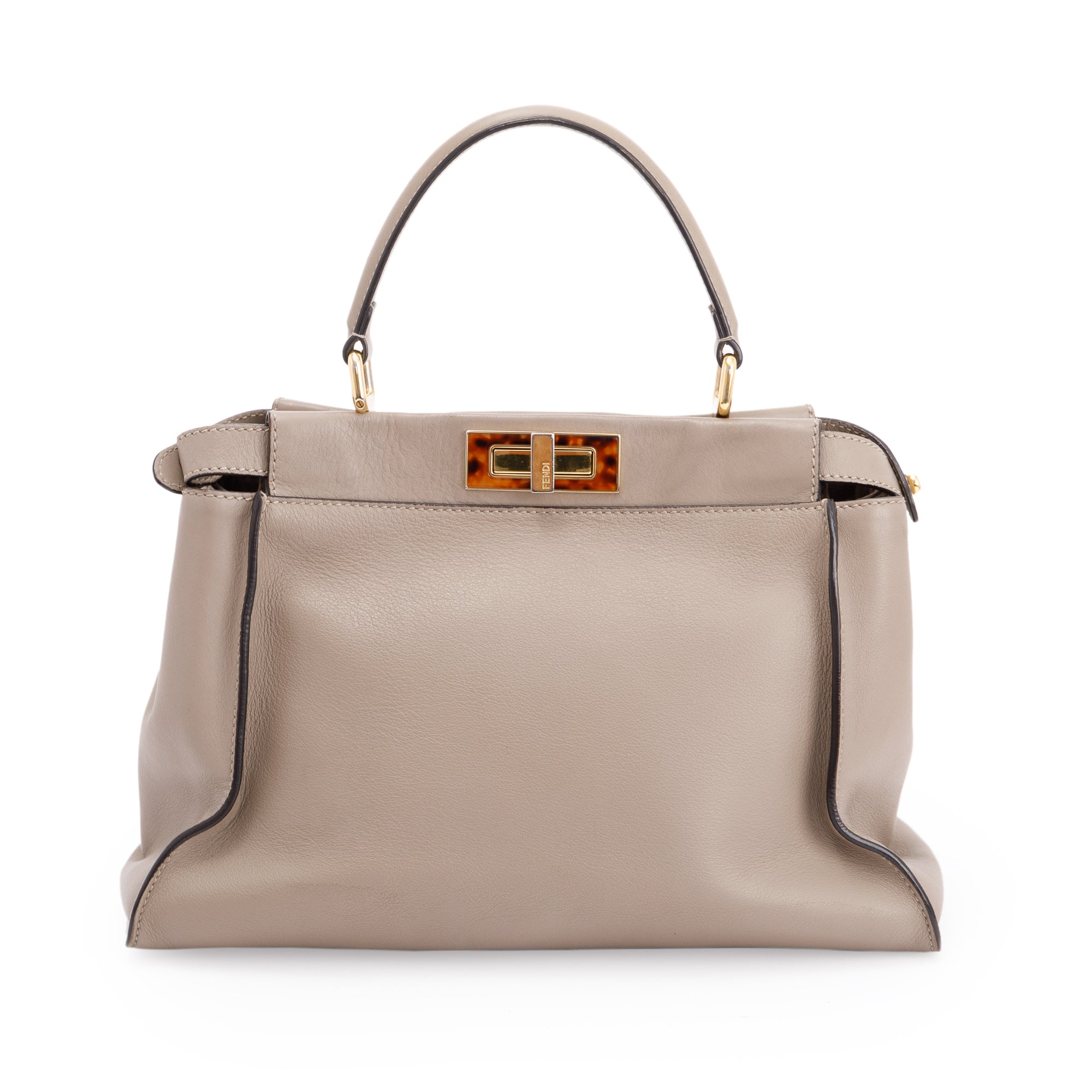 Fendi Medium Peekaboo Bag with Tortoise Detail w/ Strap