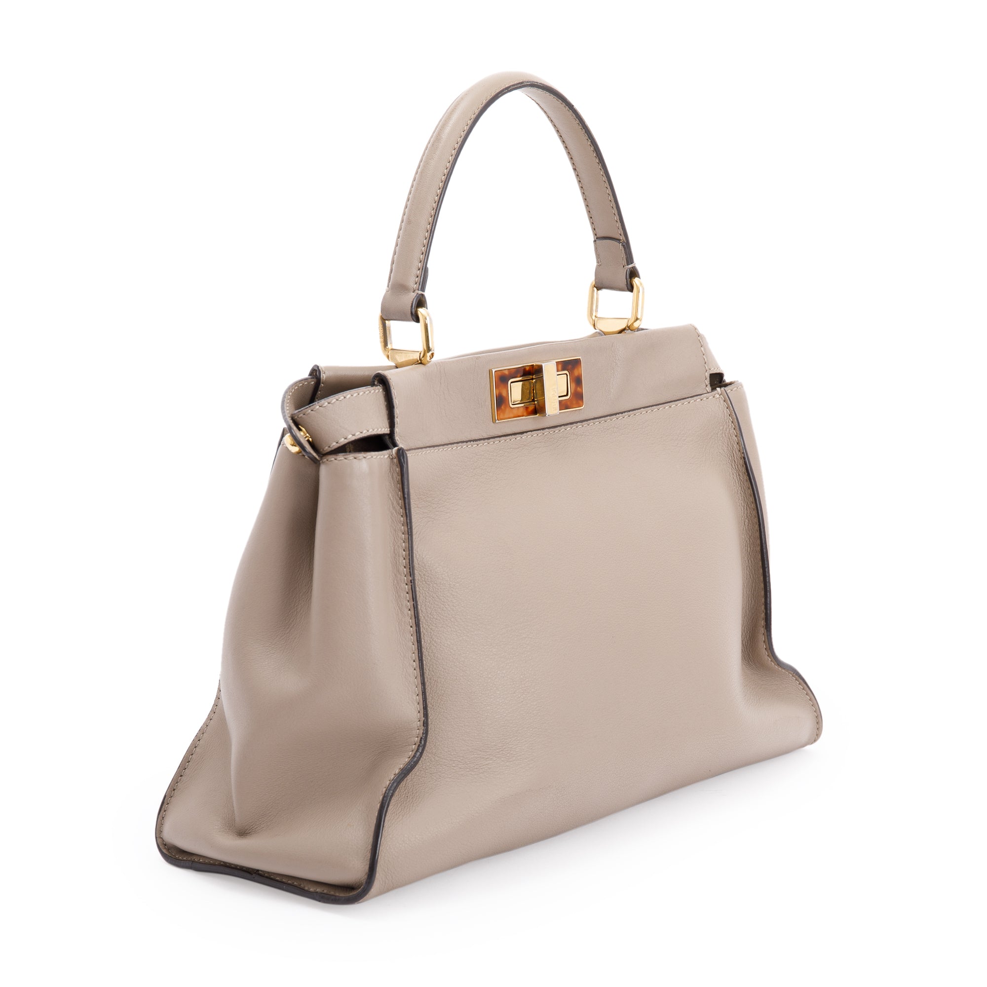 Fendi Medium Peekaboo Bag with Tortoise Detail w/ Strap