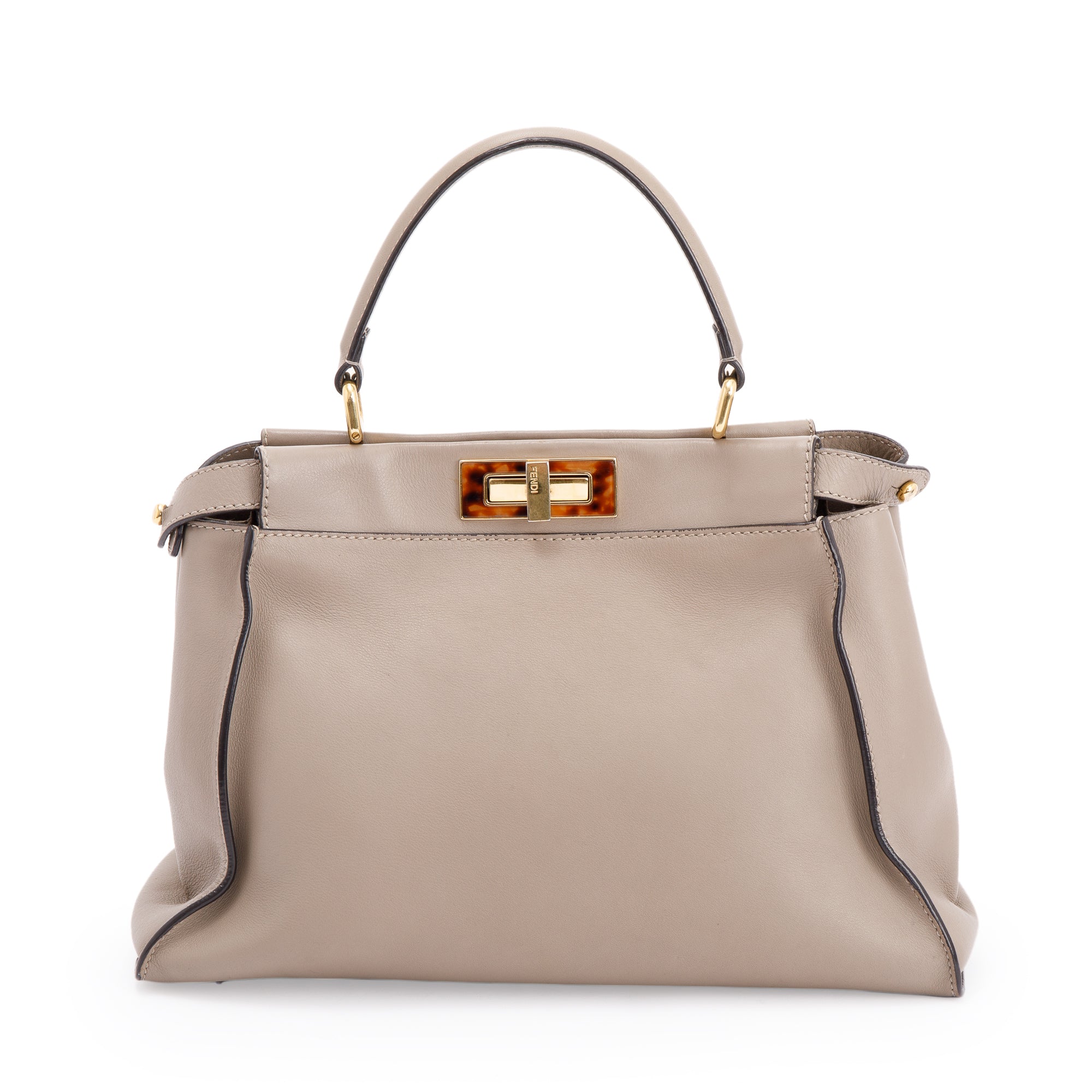 Fendi Medium Peekaboo Bag with Tortoise Detail w/ Strap