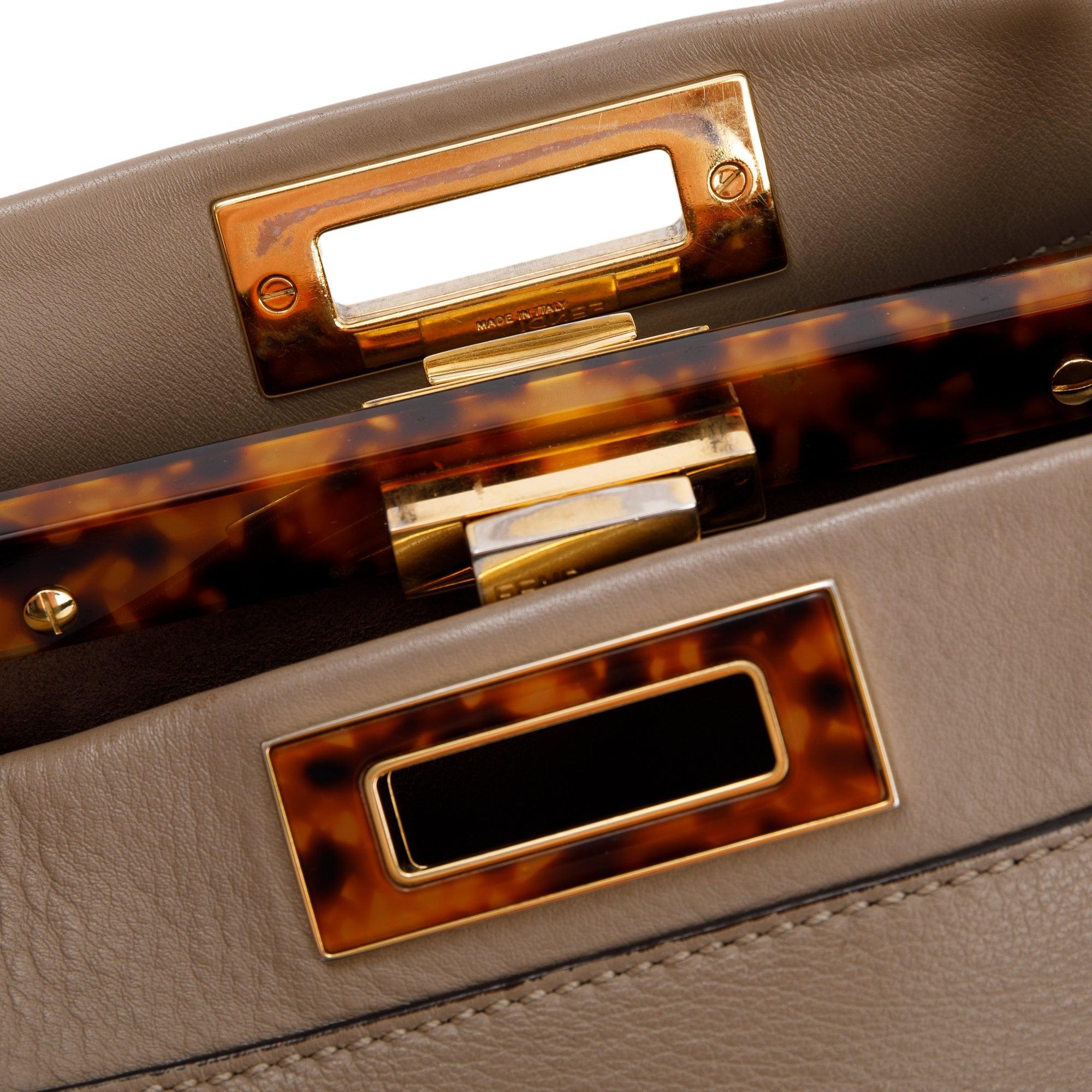 Fendi Medium Peekaboo Bag with Tortoise Detail w/ Strap
