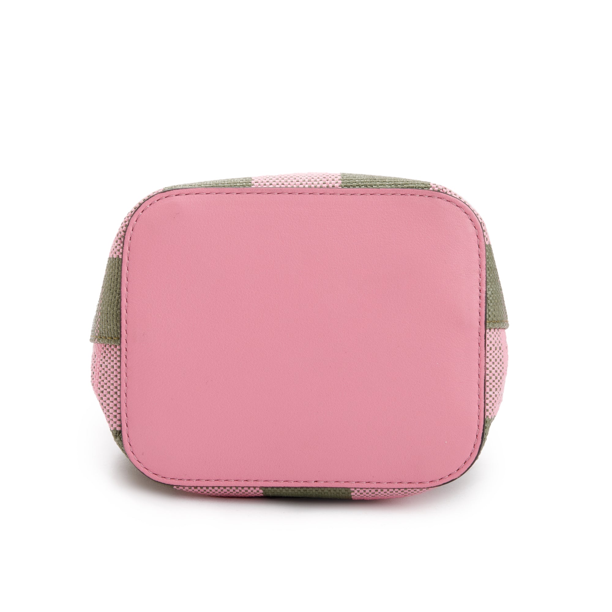 Fendi Military Rosa Lollypop Raffia Vitello Seta F is Fendi Pequin Gingham Woven Mini Mon Tresor Bucket Bag