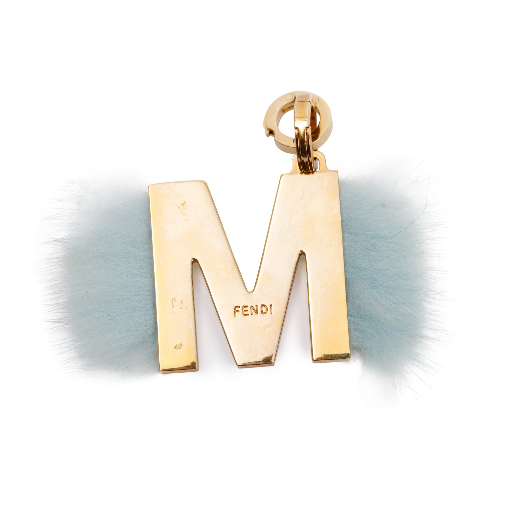Fendi Mink Fur ABClick M Bag Charm w/ Box