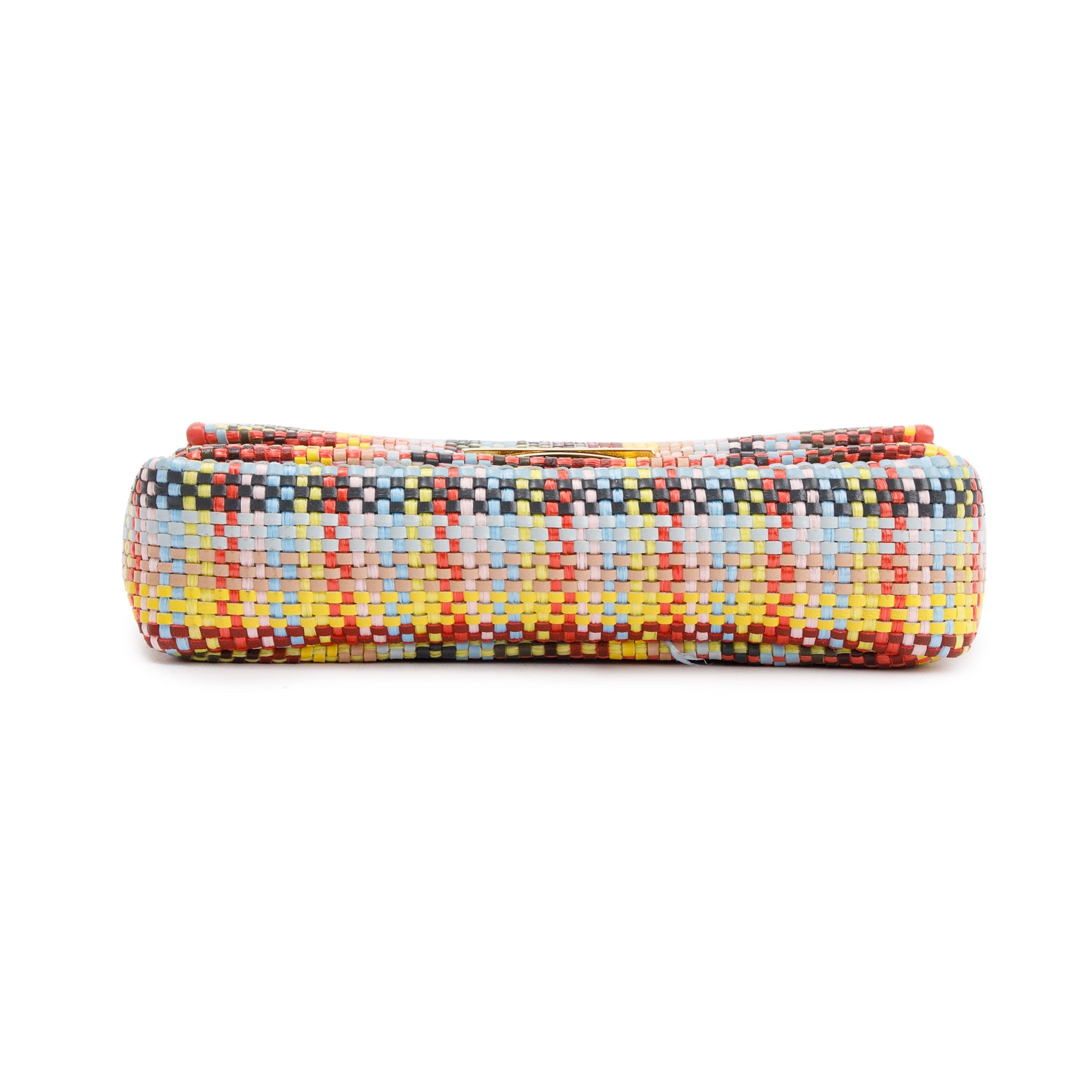 Fendi Multicolor Rosa Ecstacy Woven Nappa Intrecciato Mini Be Baguette Crossbody