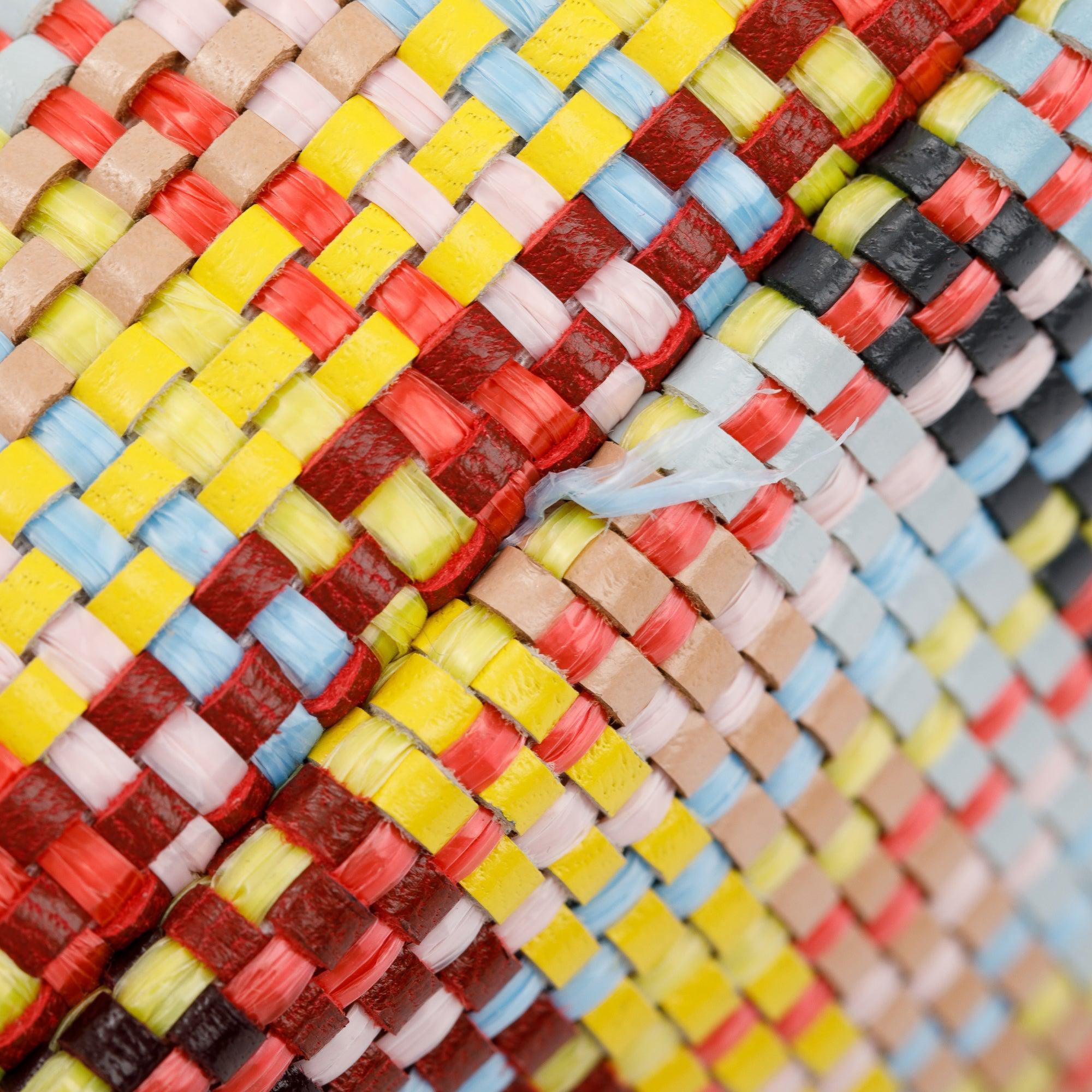 Fendi Multicolor Rosa Ecstacy Woven Nappa Intrecciato Mini Be Baguette Crossbody