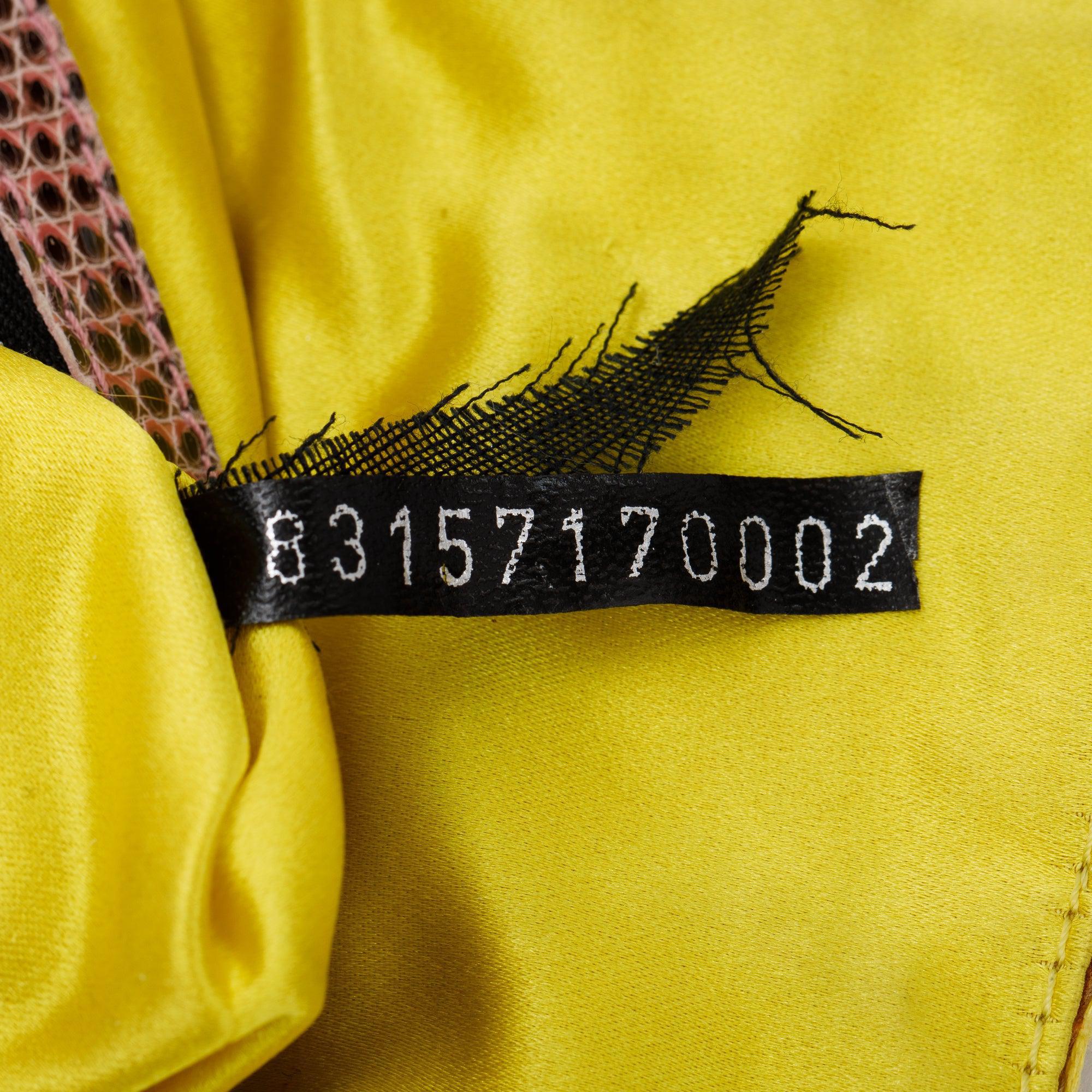 Fendi Multicolour Lizard Embroiderd Flower Baguette Shoulder Bag