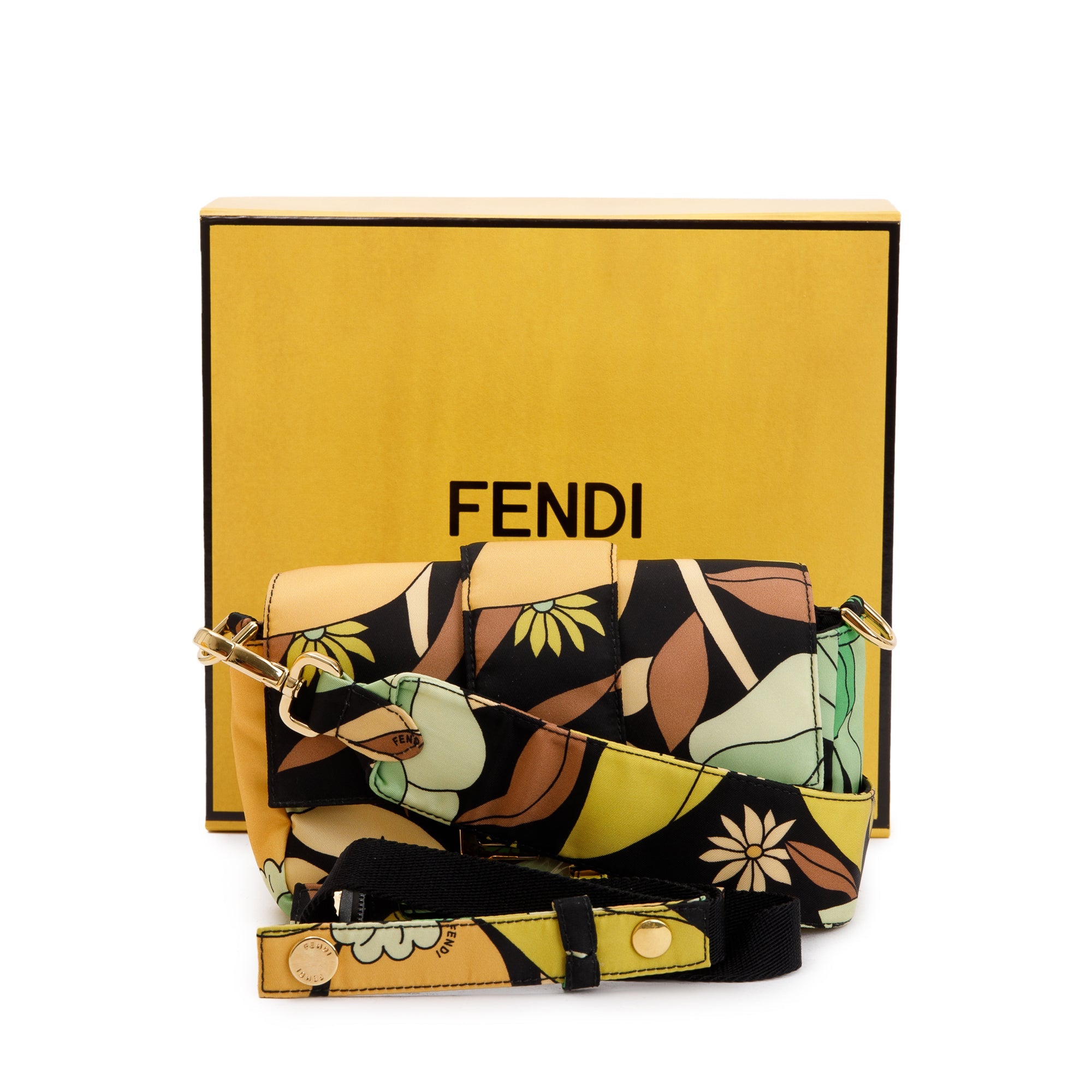 Fendi Multicolour Printed Nylon Baguette Belt Bag w/ Box