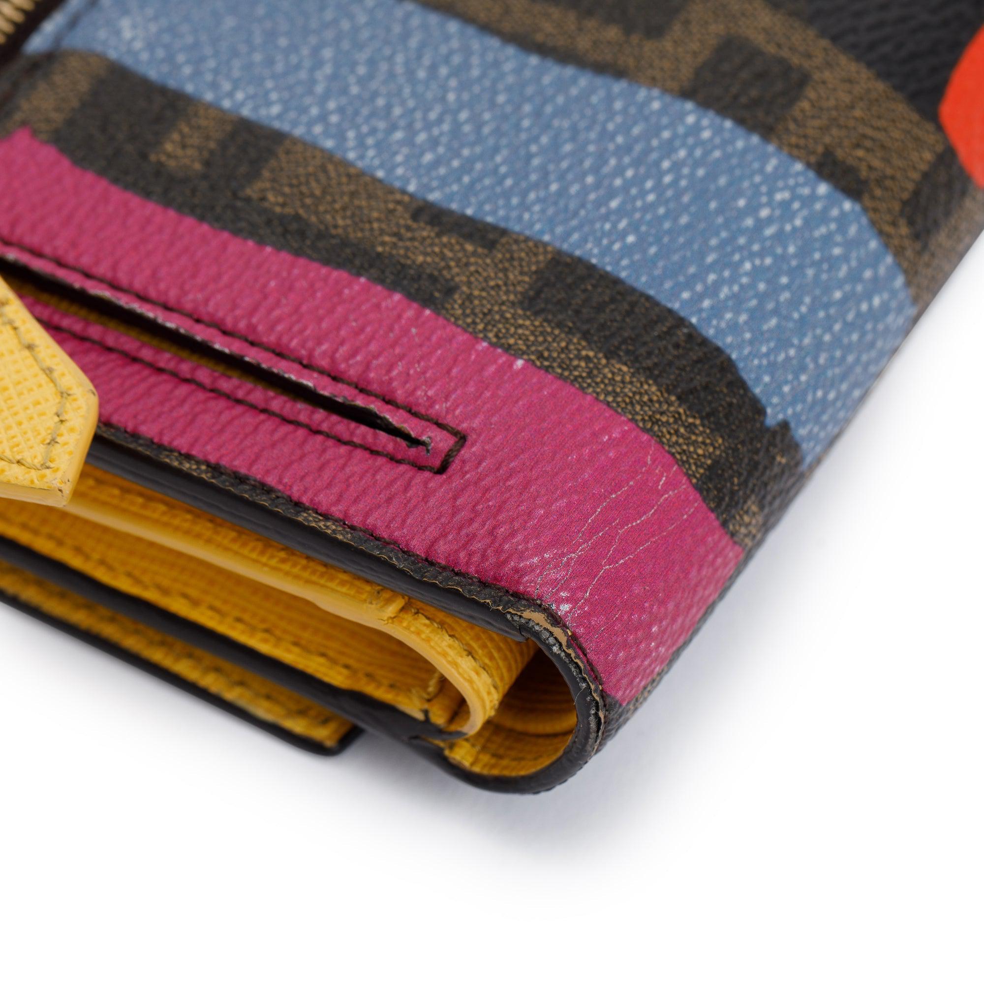 Fendi Multicolour Zucca Compact Wallet w/ Box